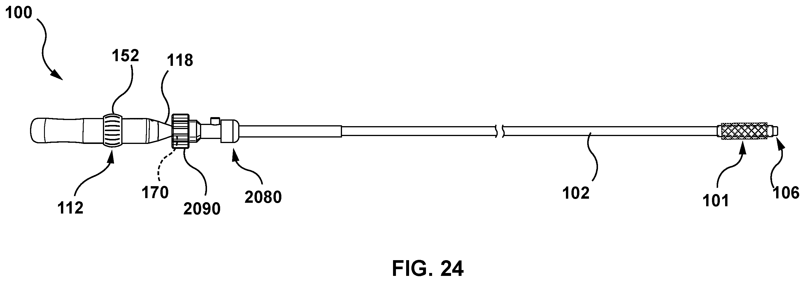 Patent US12611522 Figure 17 – Catheter handle with torque mechanism and valve relief component