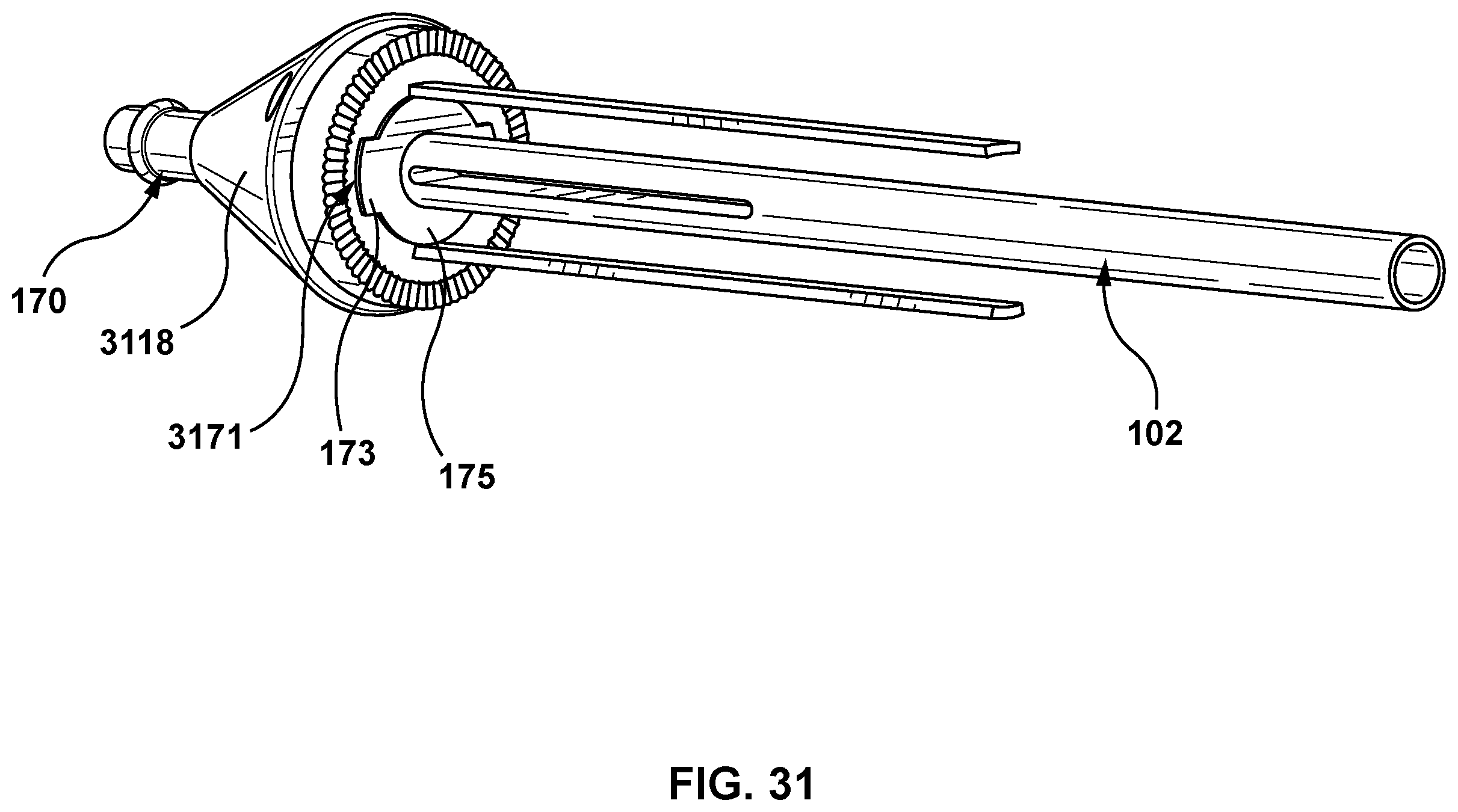 Patent US12611522 Figure 20 – Catheter handle with torque mechanism and valve relief component