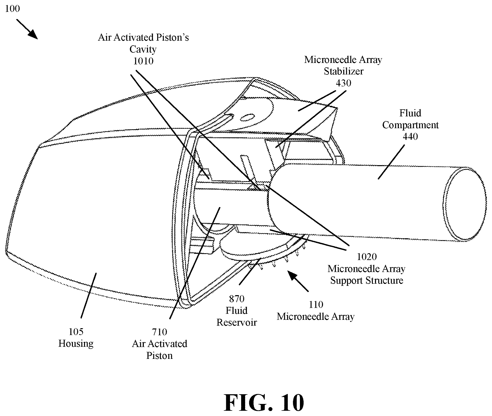 Patent US12611530 Figure 8 – Intradermal drug delivery device