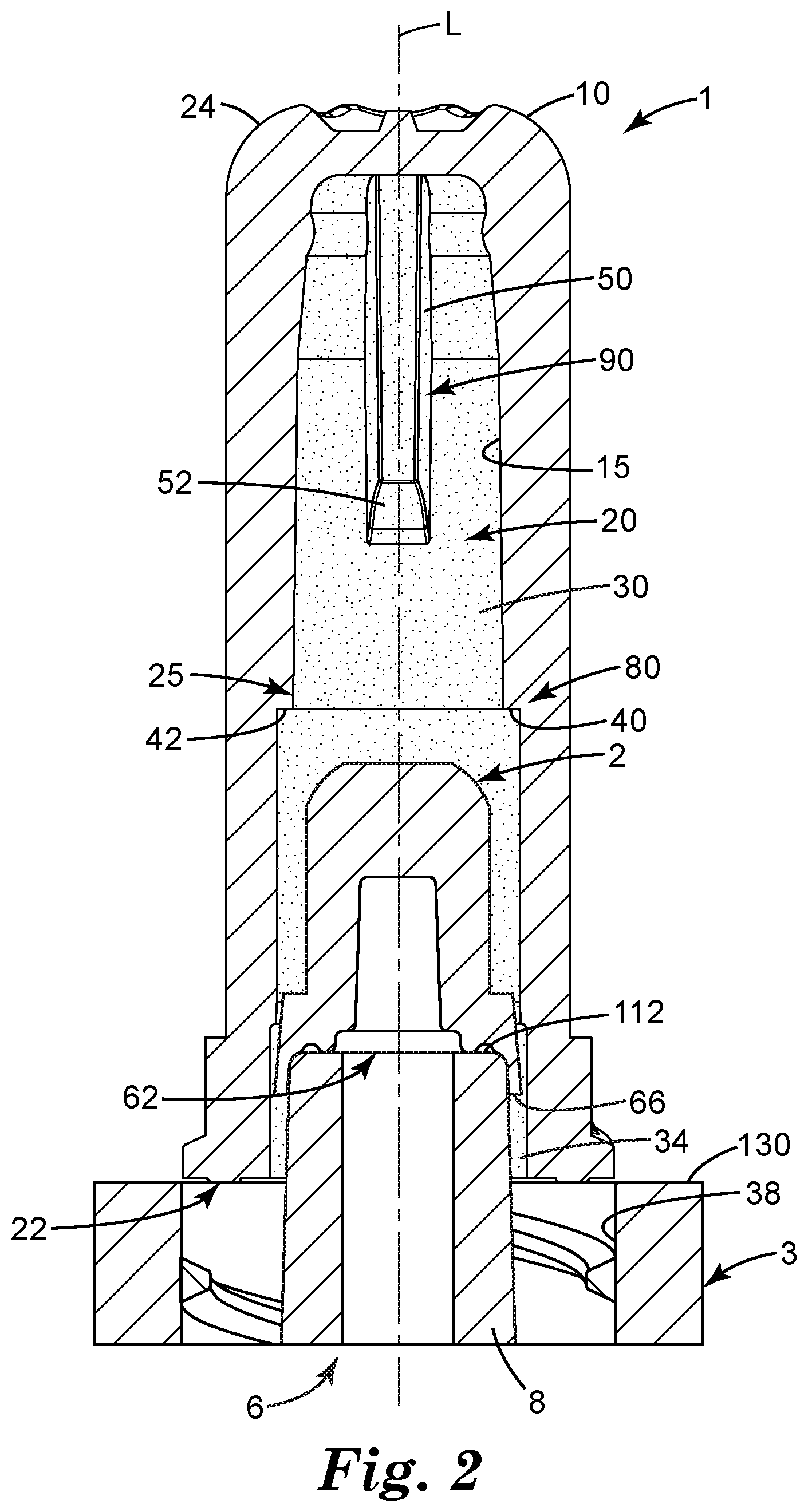 Patent US12611532 Figure 2 – Cleaning cap for medical implement