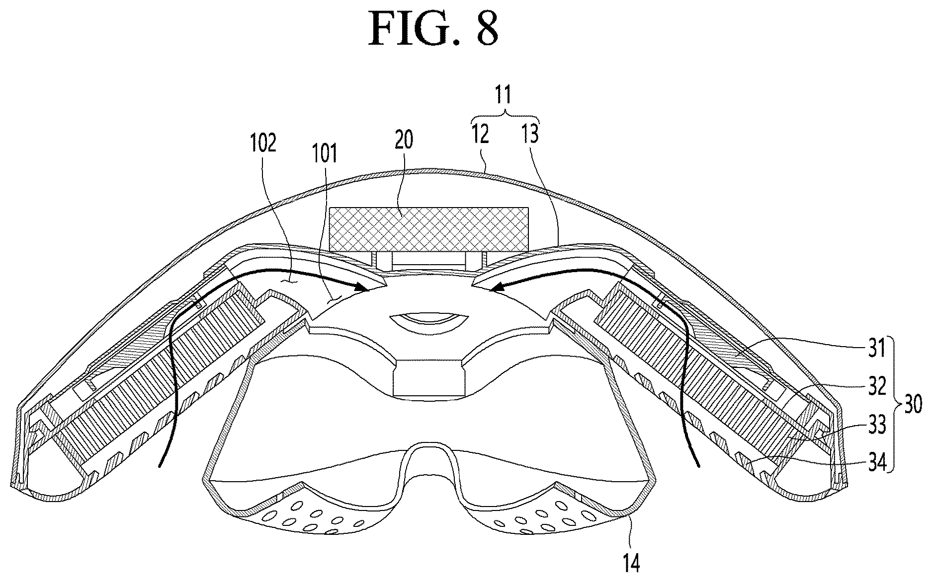 Patent US12611557 Figure 8 – Mask apparatus