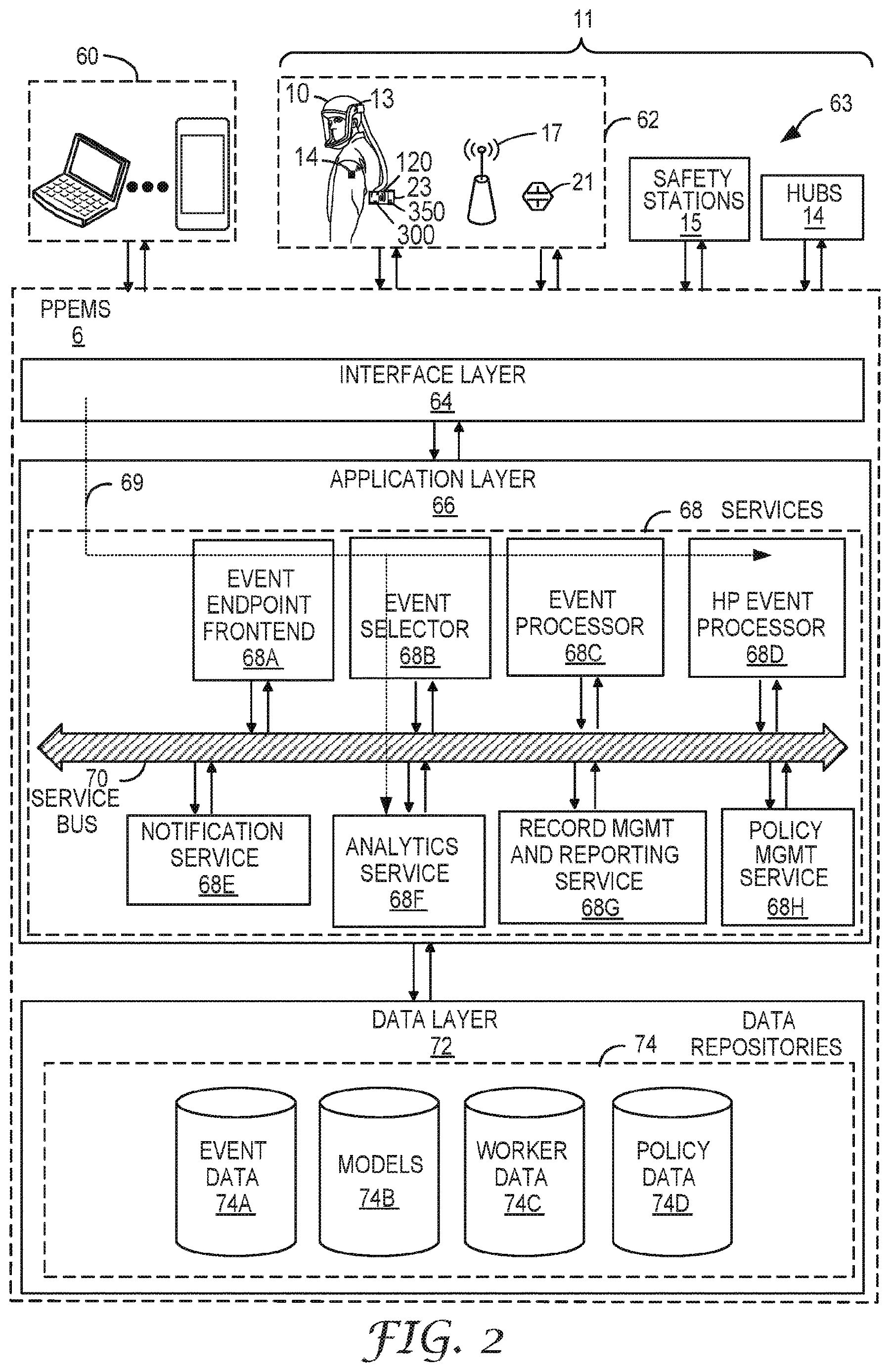 Patent US12611558 Figure 2 – Digital change management system for respirator filter cartridges
