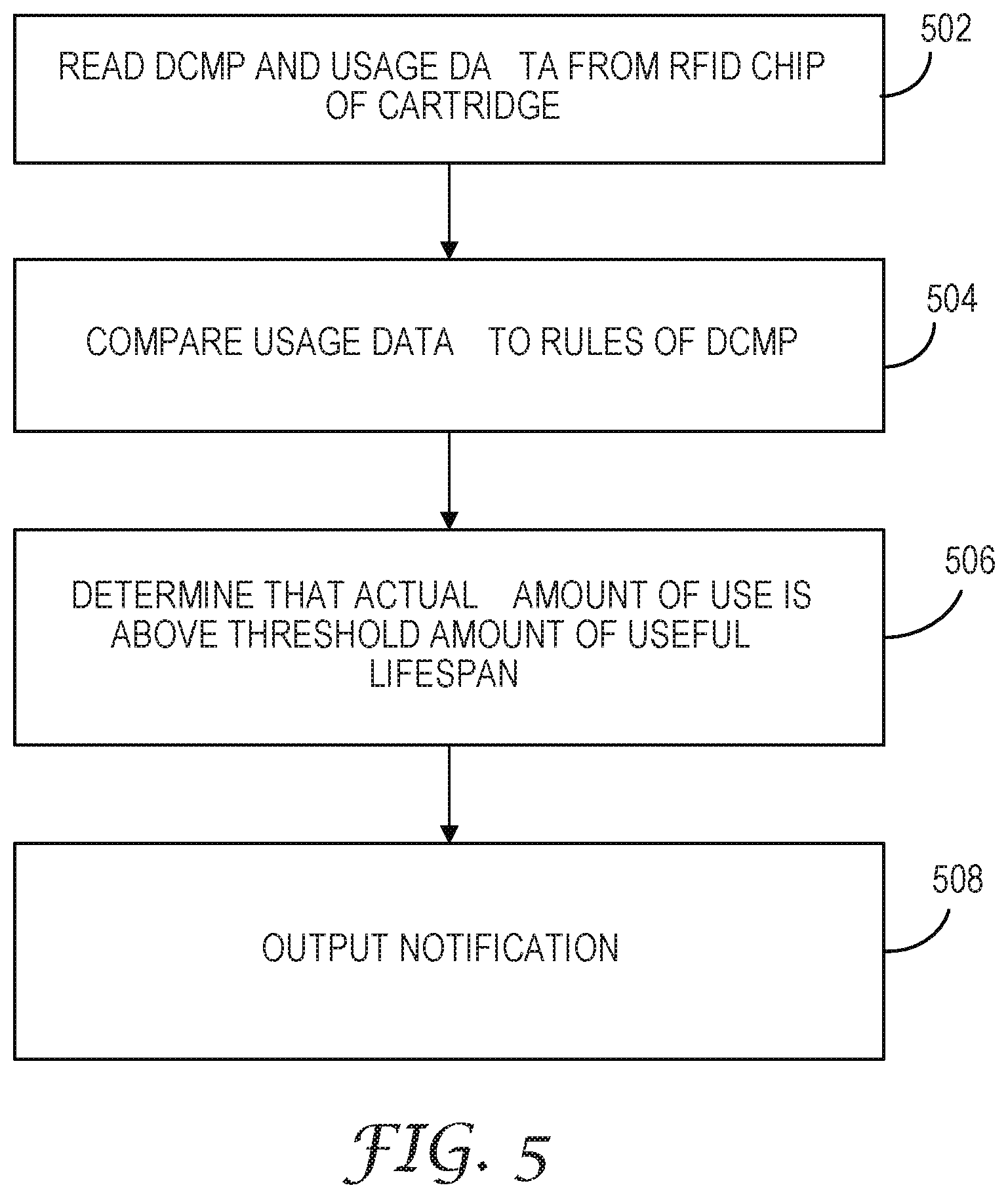 Patent US12611558 Figure 5 – Digital change management system for respirator filter cartridges