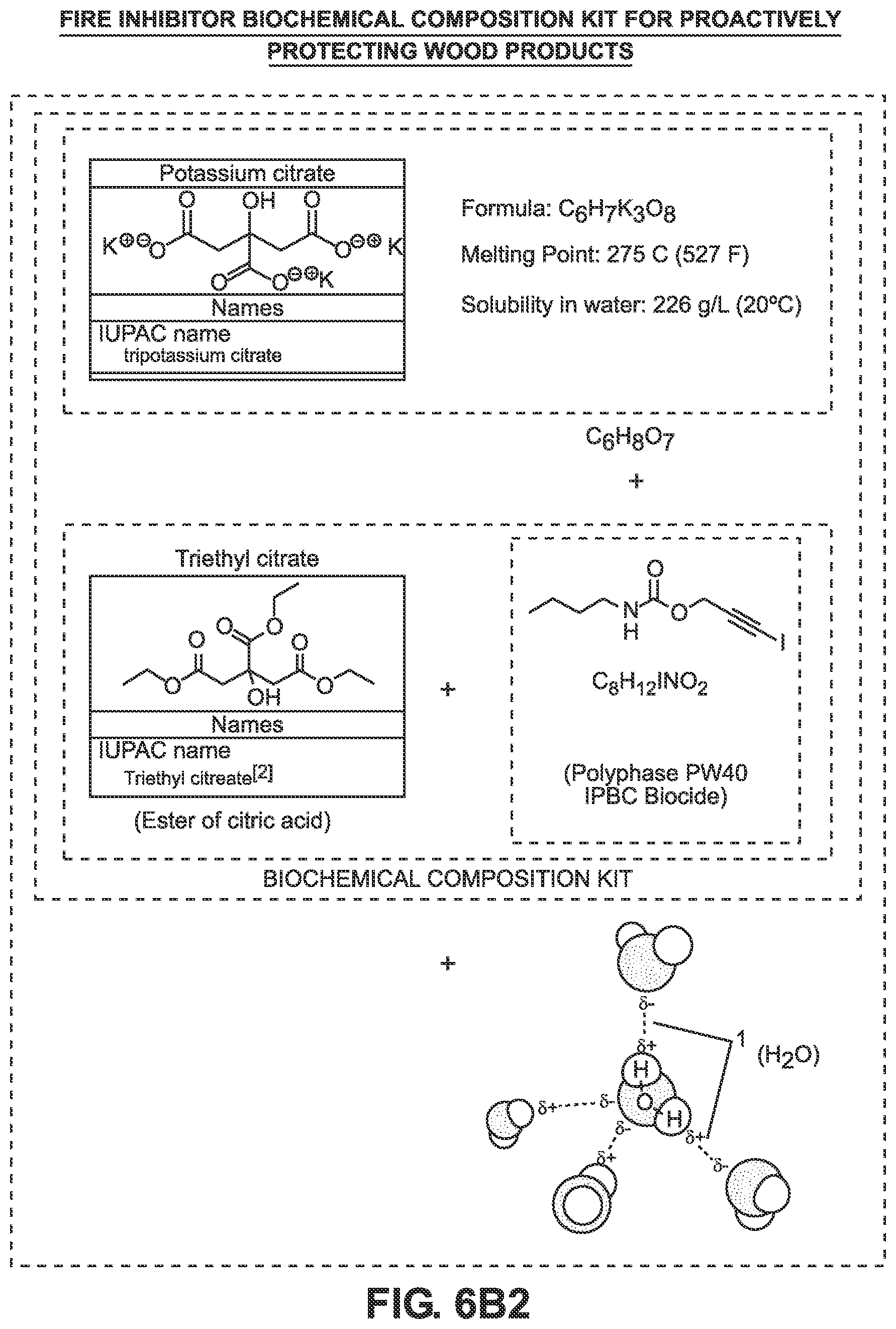 Patent US12611560 Figure 16 – Environmentally-clean fire inhibiting biochemical compositions for forming thin potassium salt crystalline coatings on combustible surfaces to be protected against fire