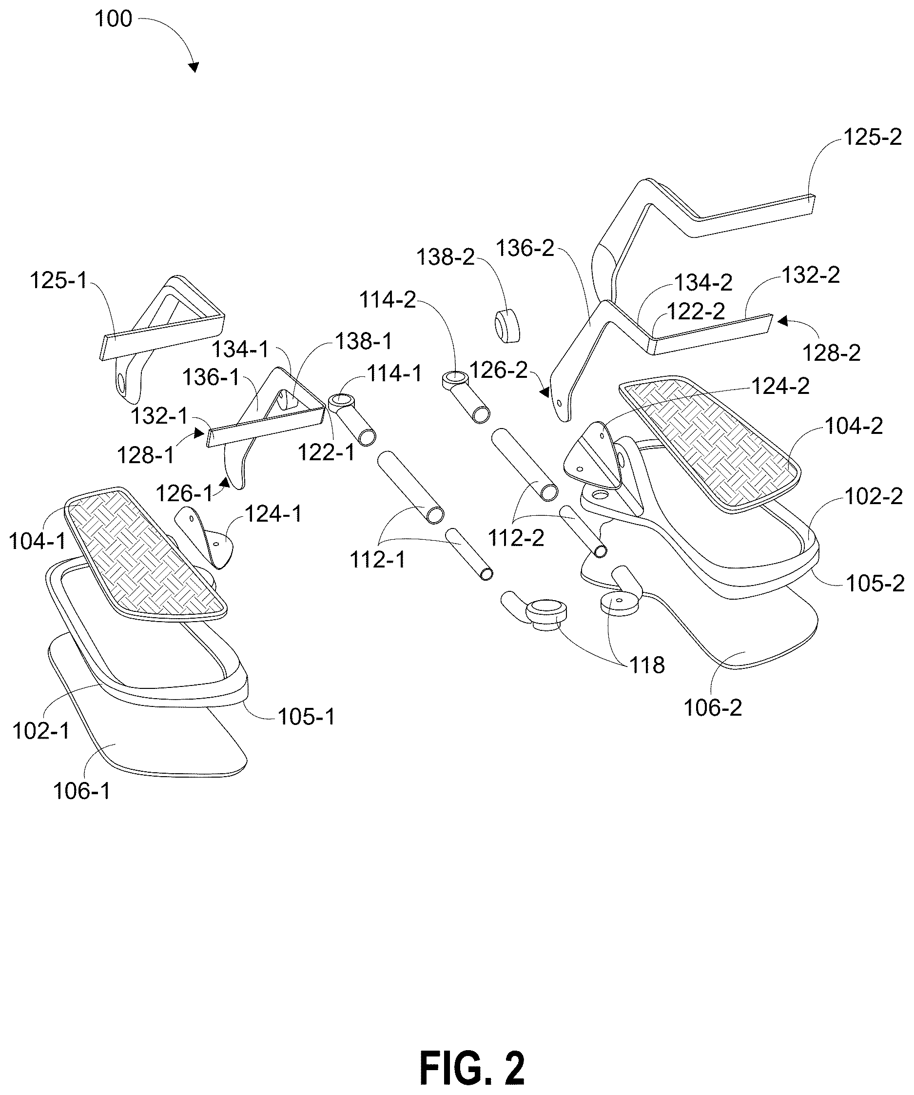 Patent US12611567 Figure 2 – Apparatus for guiding and supporting users to maintain correct postures during squatting exercise