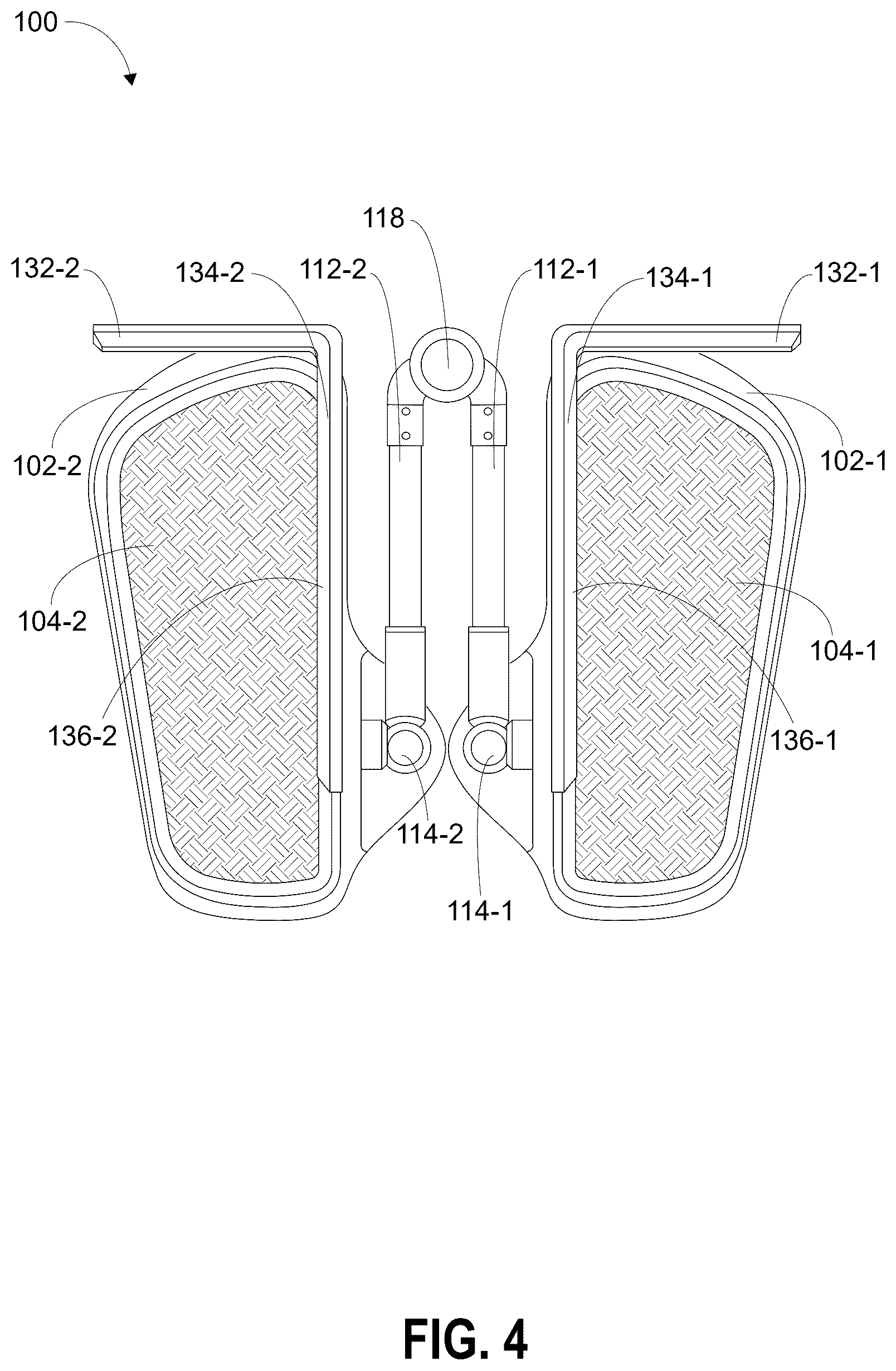 Patent US12611567 Figure 4 – Apparatus for guiding and supporting users to maintain correct postures during squatting exercise