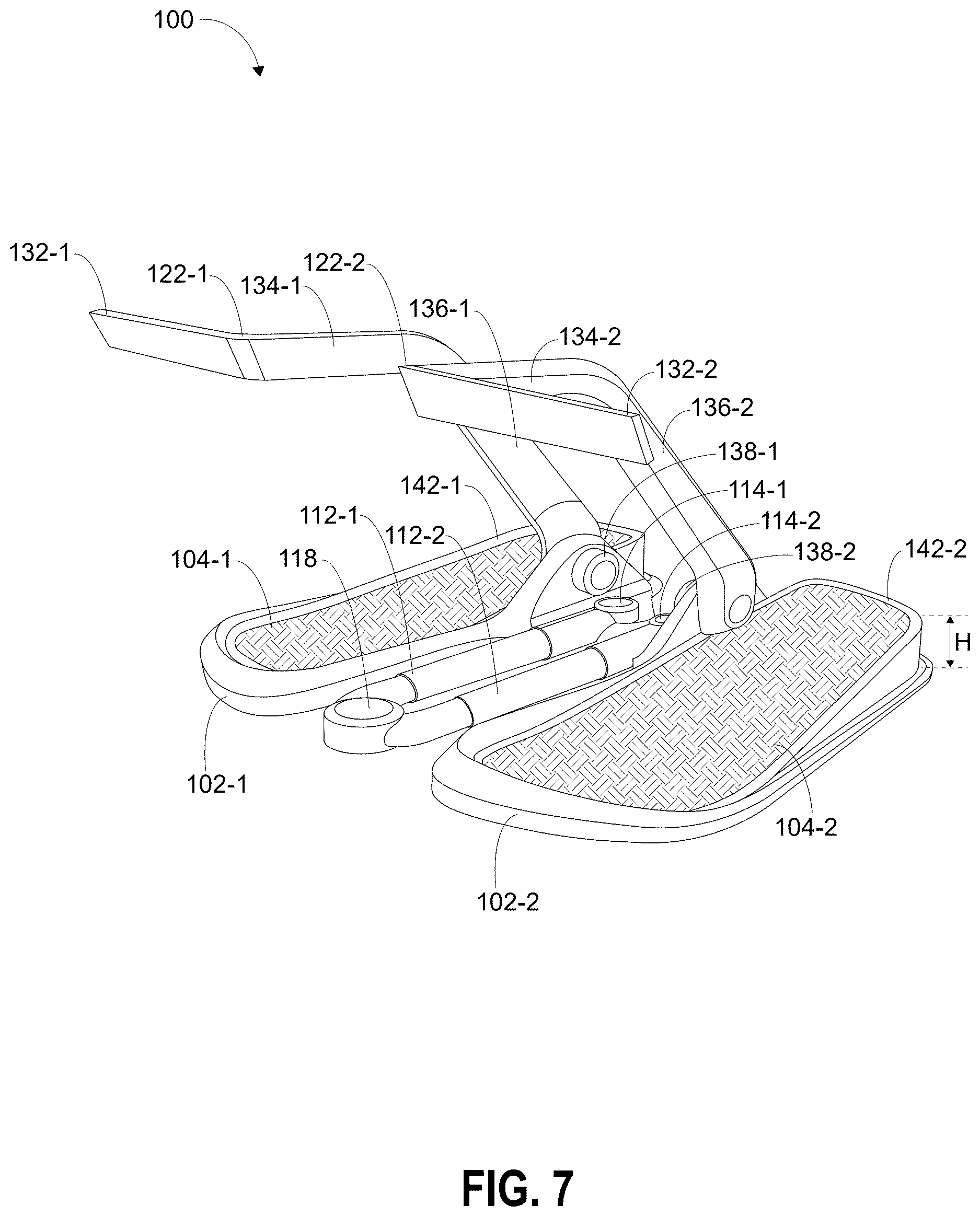 Patent US12611567 Figure 7 – Apparatus for guiding and supporting users to maintain correct postures during squatting exercise