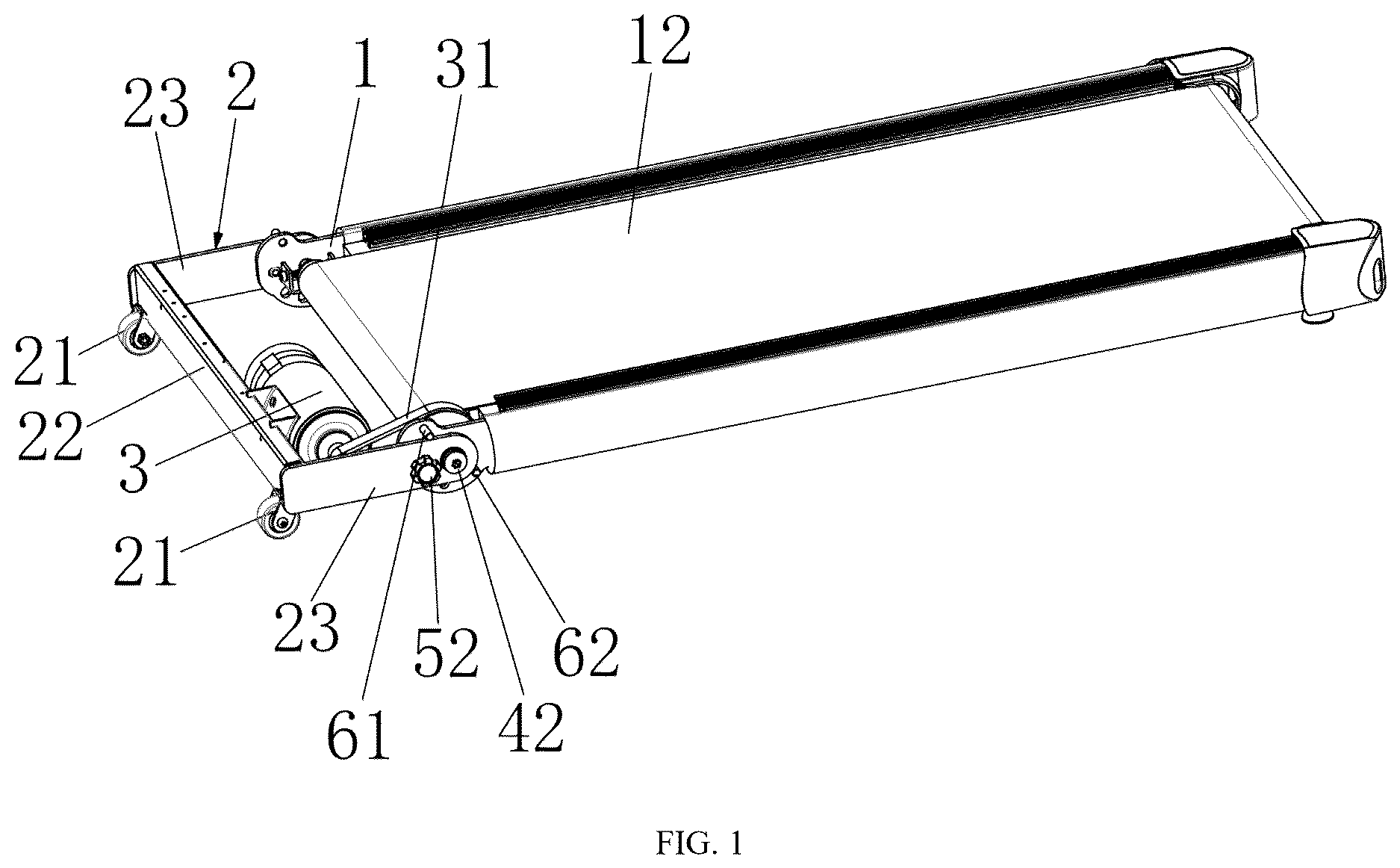 Patent US12611568 Figure 1 – Treadmill