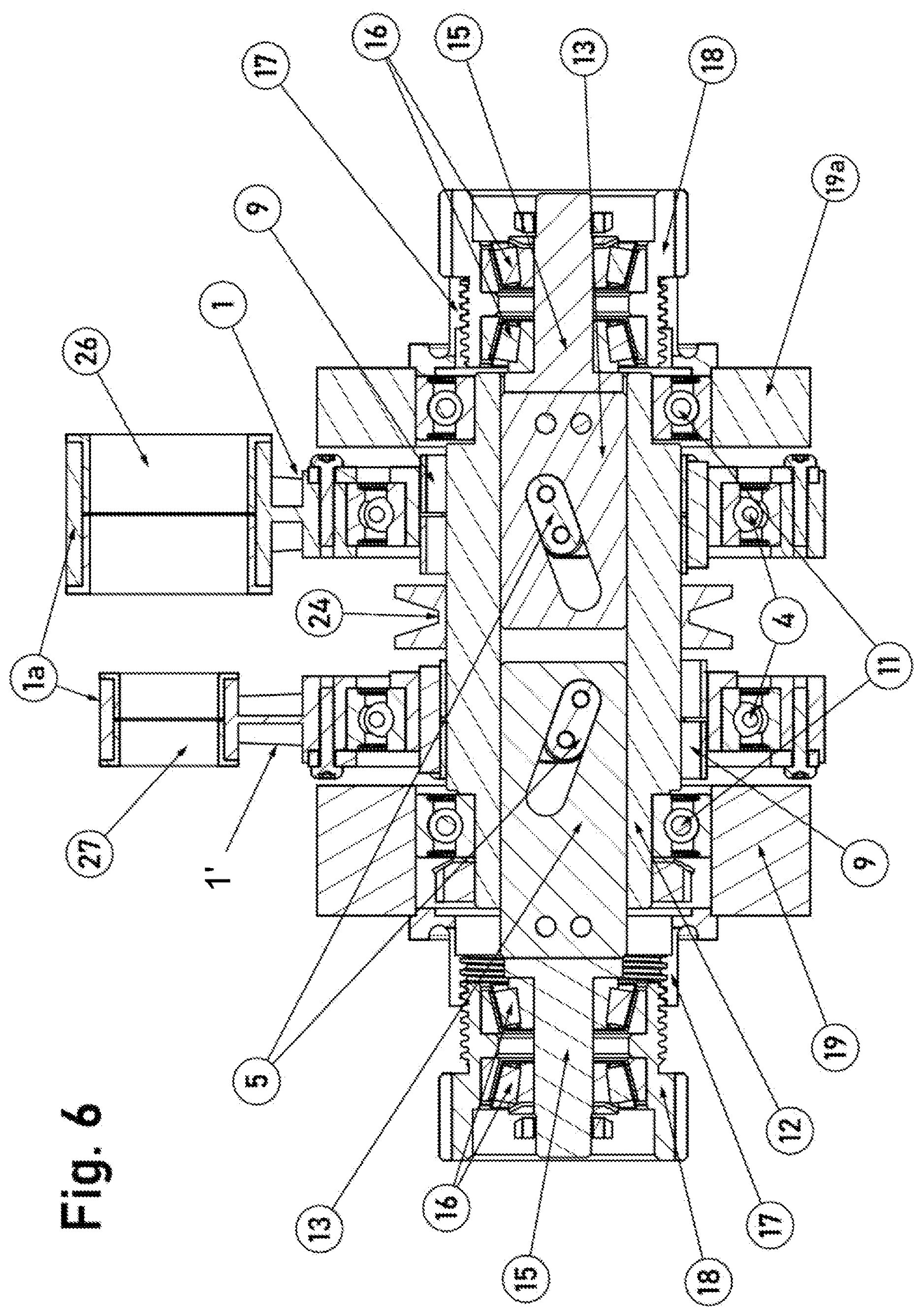 Patent US12611569 Figure 6 – Bearing for an ergometer having a vibration unit, and use thereof in a vibratory ergometer for the upper and lower extremities