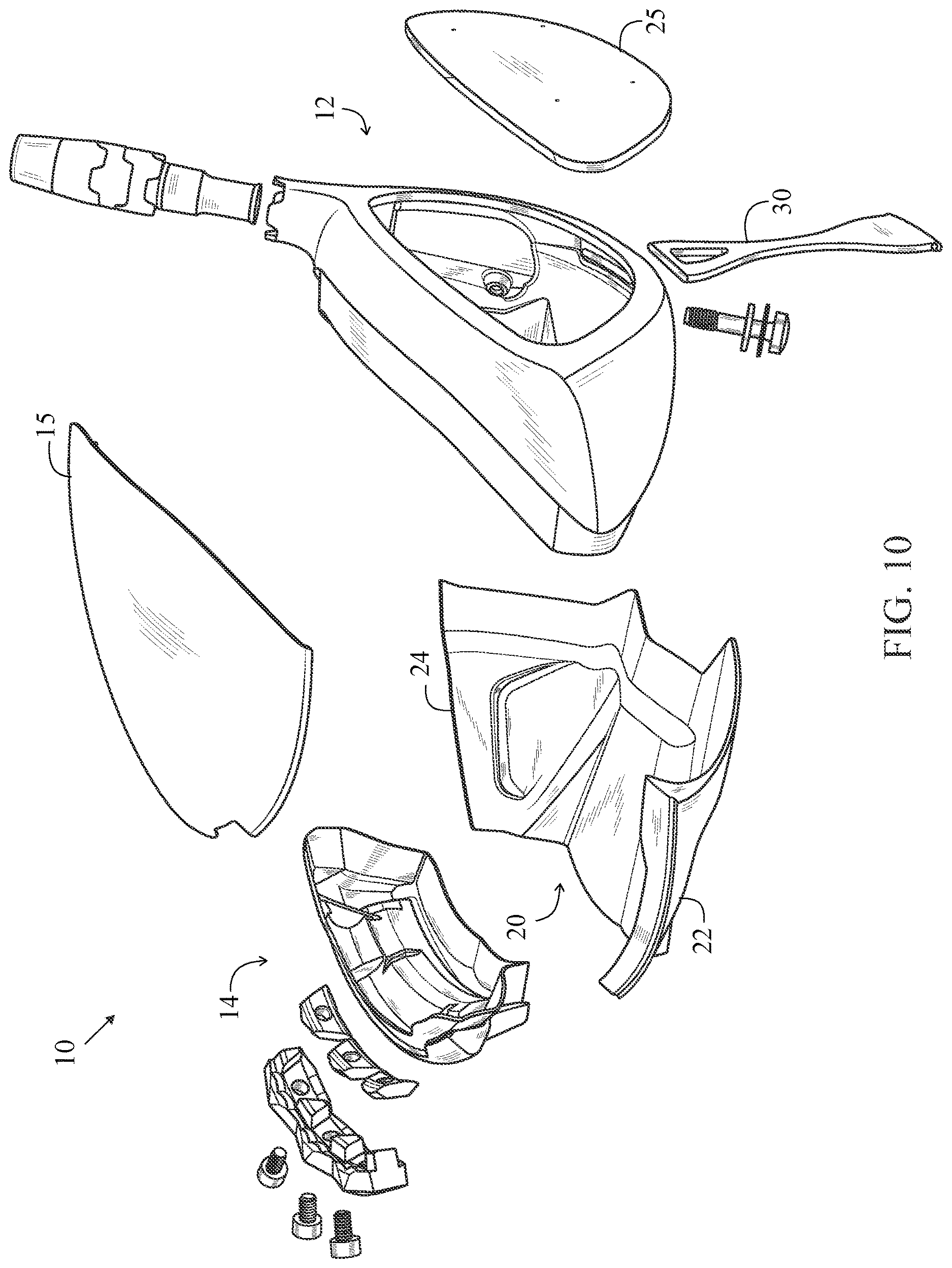 Patent US12611576 Figure 7 – Golf club head with a stress-reducing structure