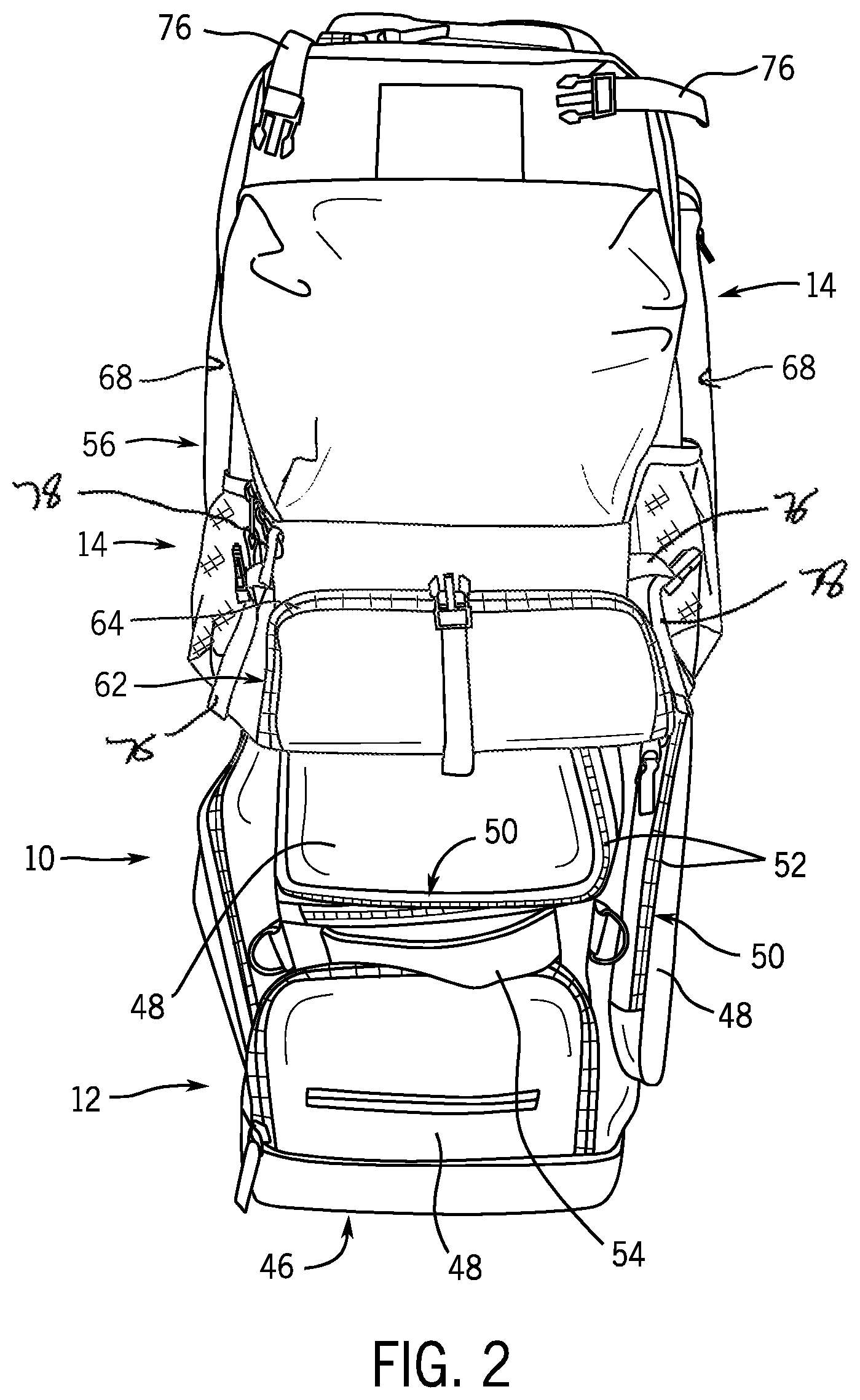 Patent US12611578 Figure 2 – Bat bag