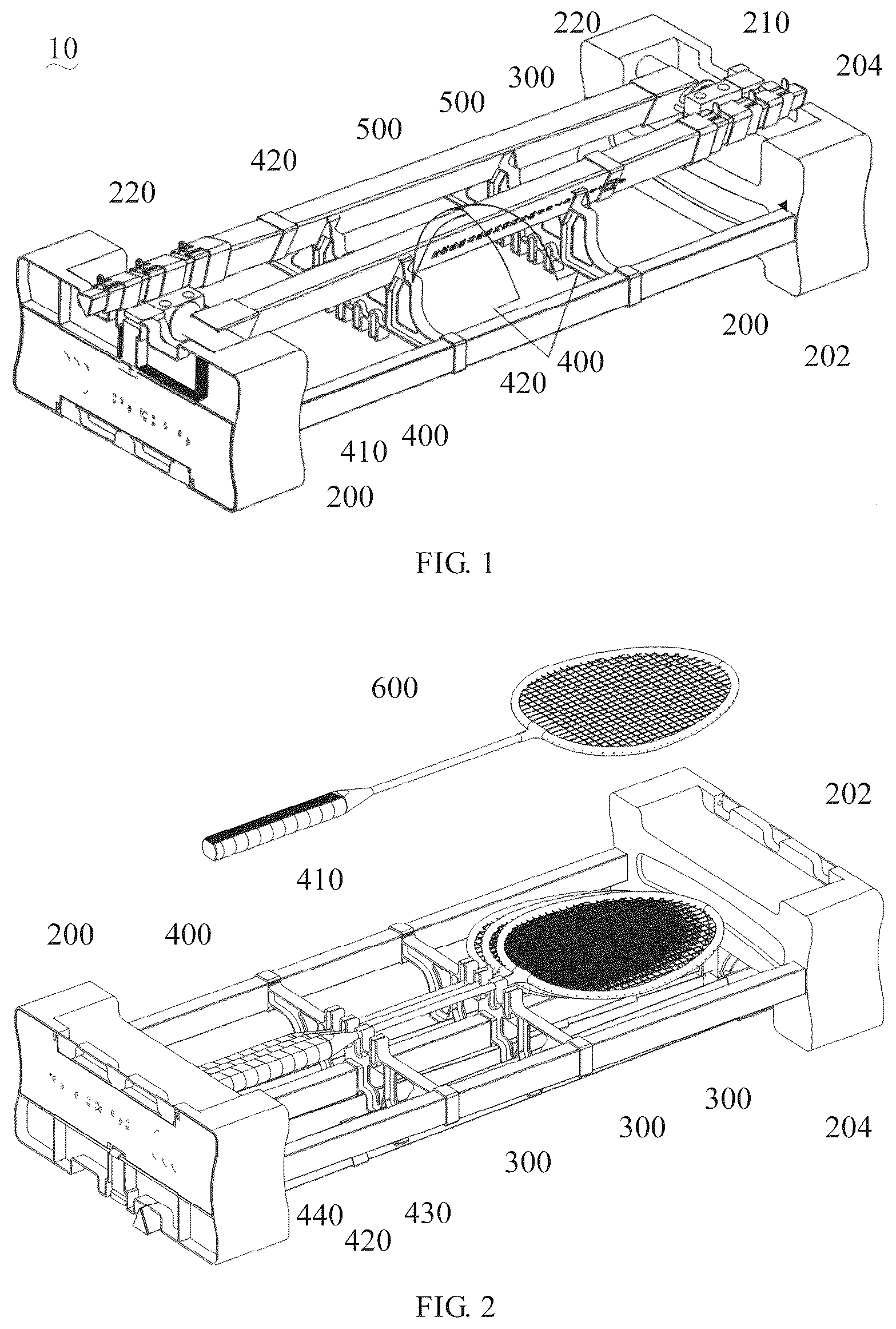 Patent US12611579 Figure 1 – Badminton net rack