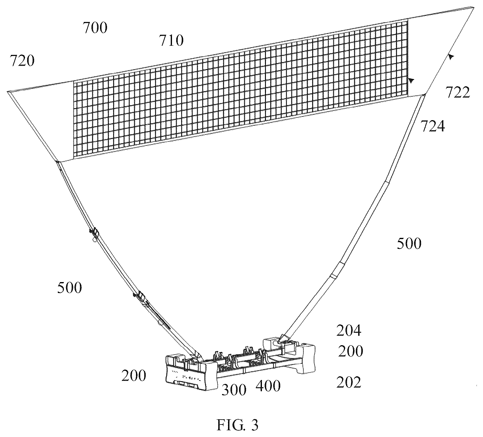Patent US12611579 Figure 2 – Badminton net rack