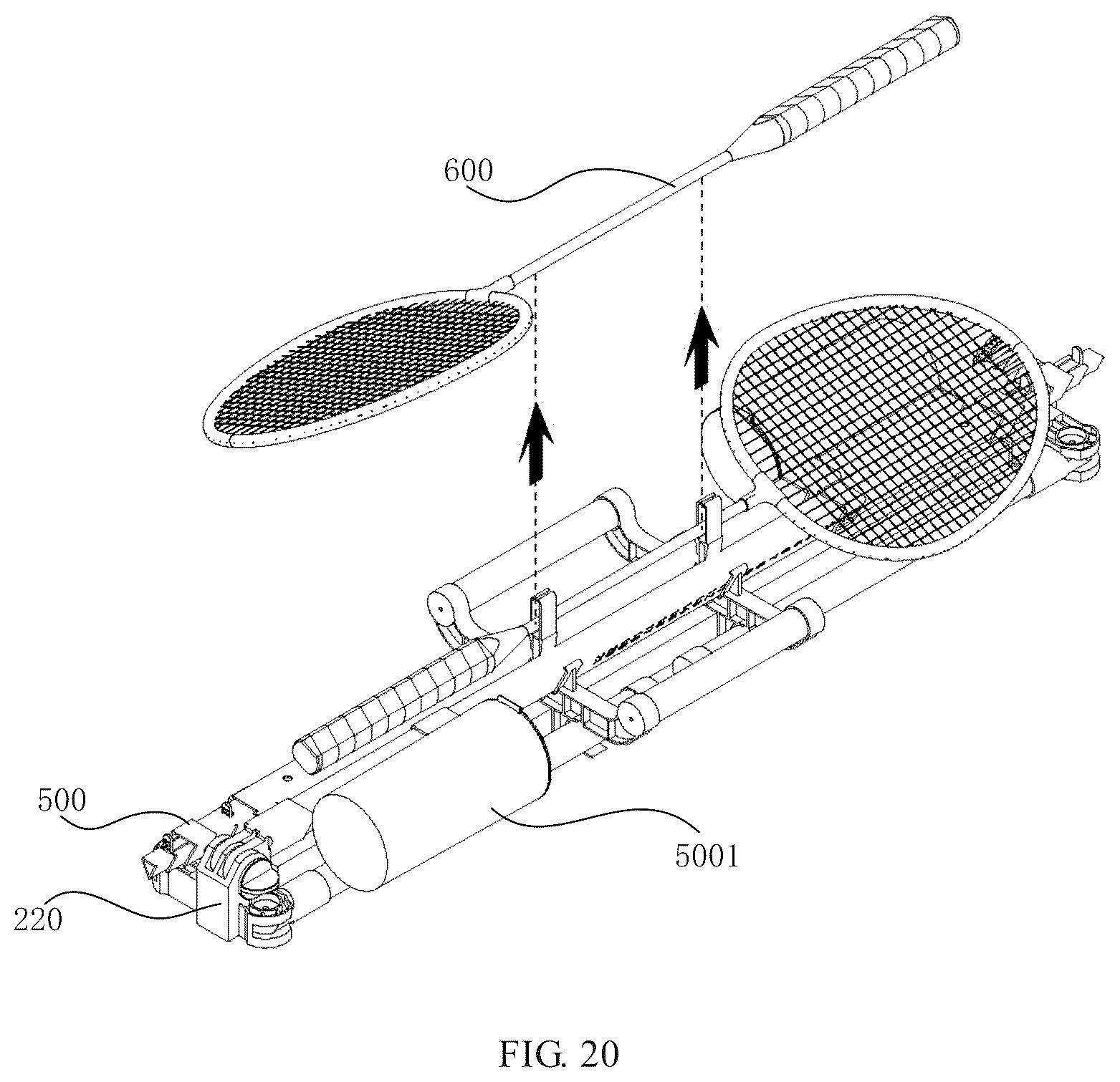 Patent US12611579 Figure 15 – Badminton net rack