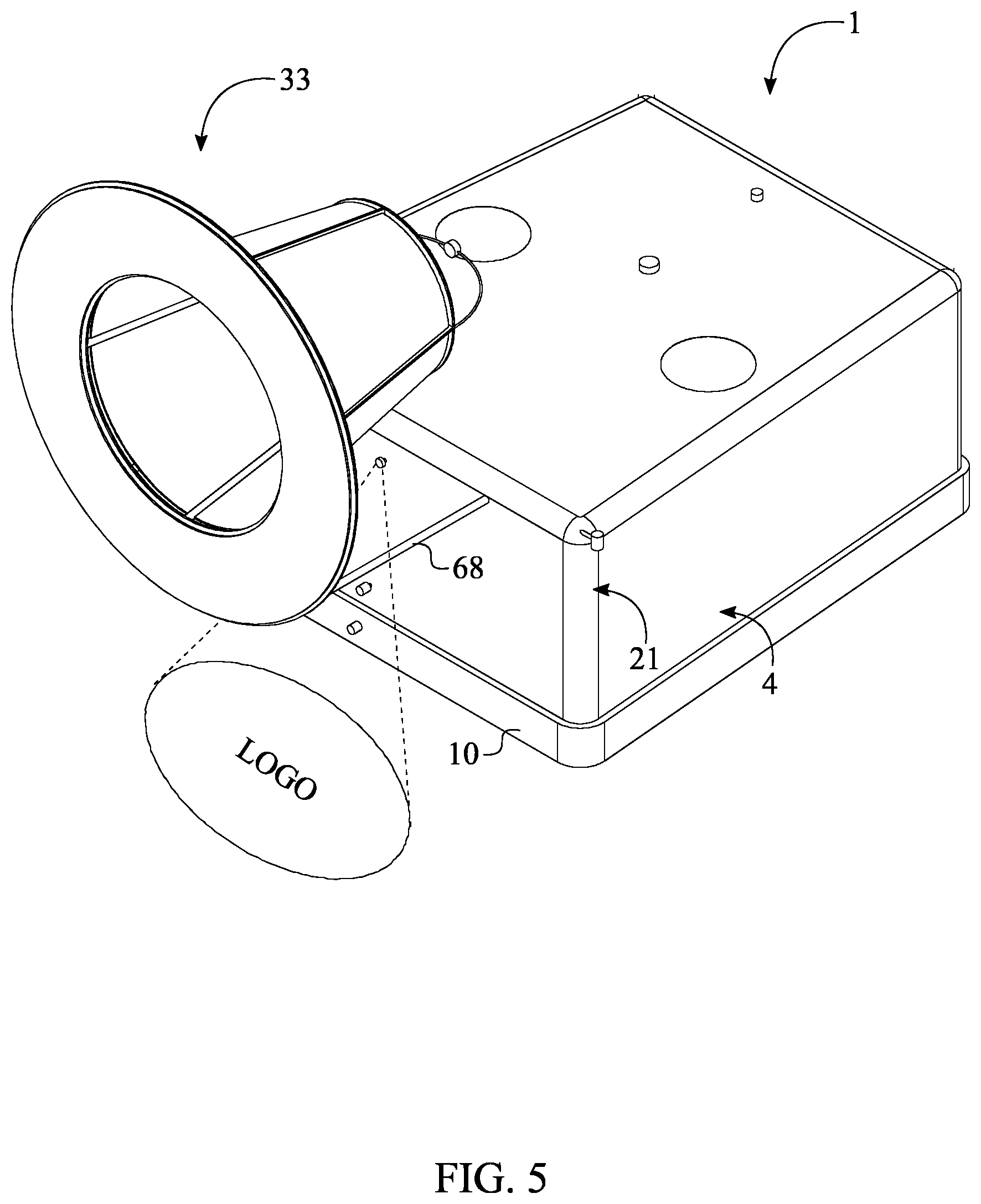 Patent US12611580 Figure 5 – Freestanding structural display apparatus for sport goalpost