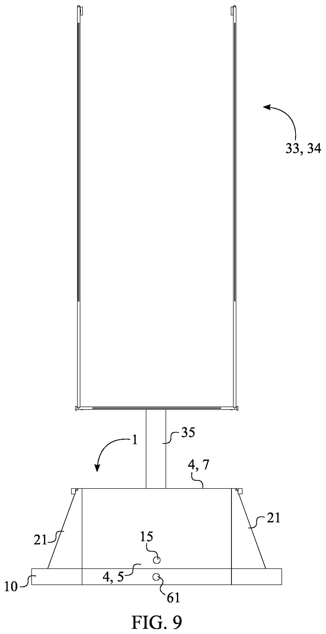 Patent US12611580 Figure 9 – Freestanding structural display apparatus for sport goalpost