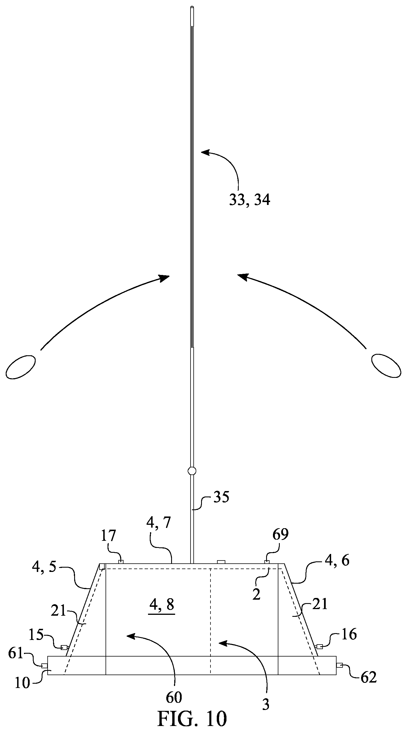 Patent US12611580 Figure 10 – Freestanding structural display apparatus for sport goalpost