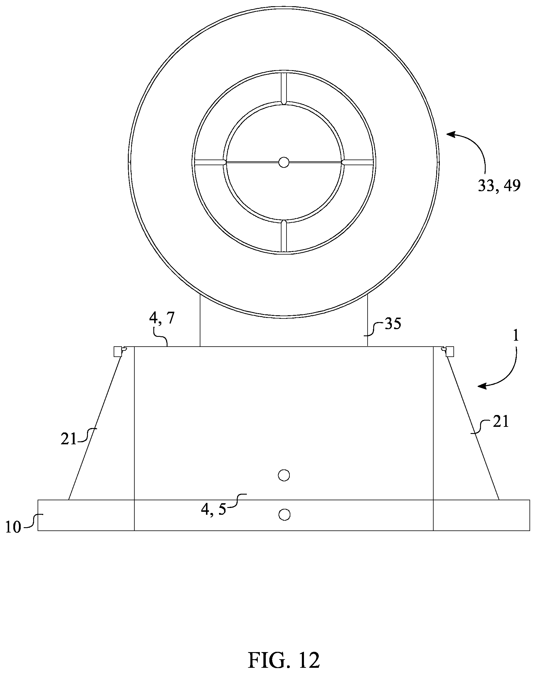 Patent US12611580 Figure 12 – Freestanding structural display apparatus for sport goalpost