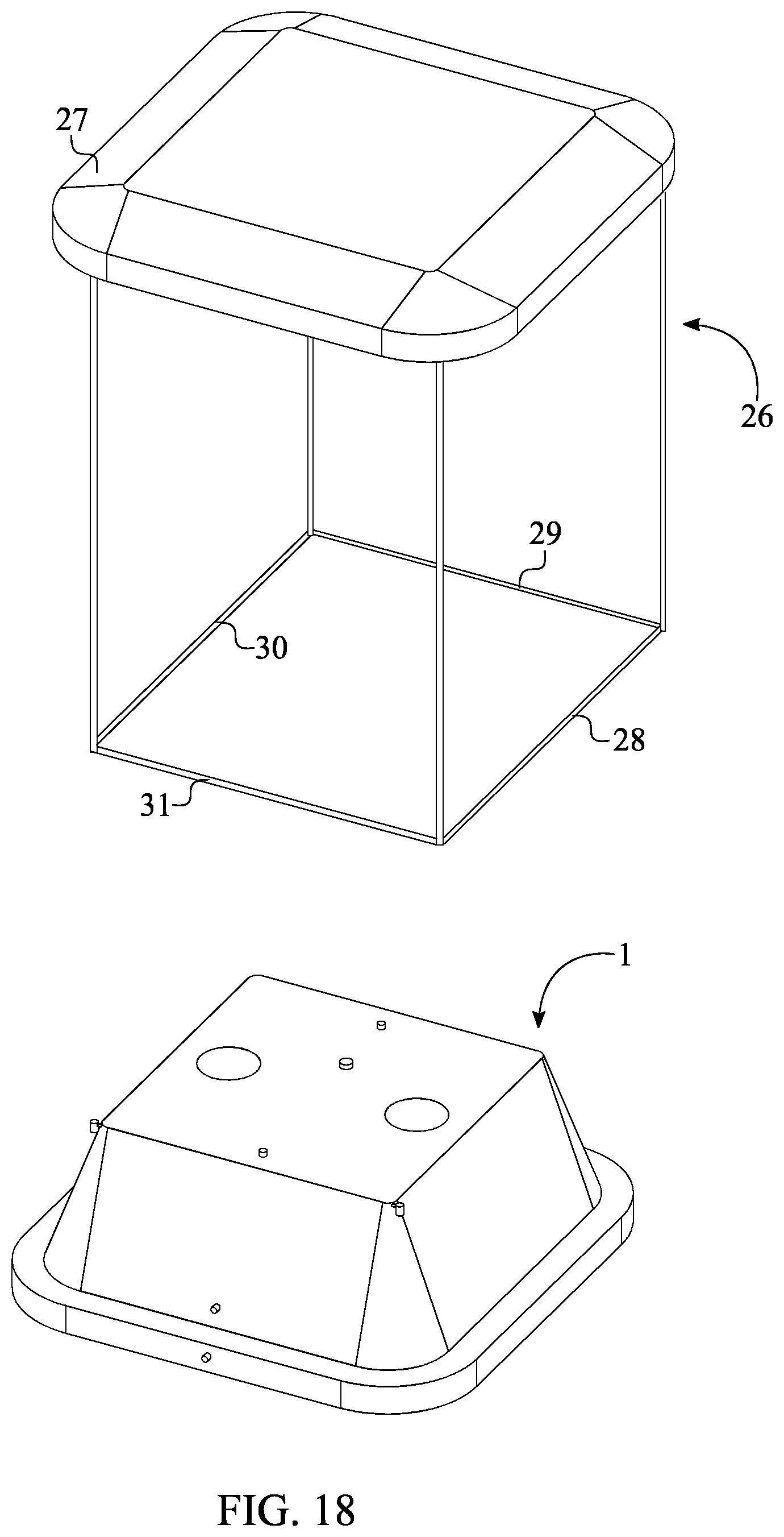 Patent US12611580 Figure 18 – Freestanding structural display apparatus for sport goalpost