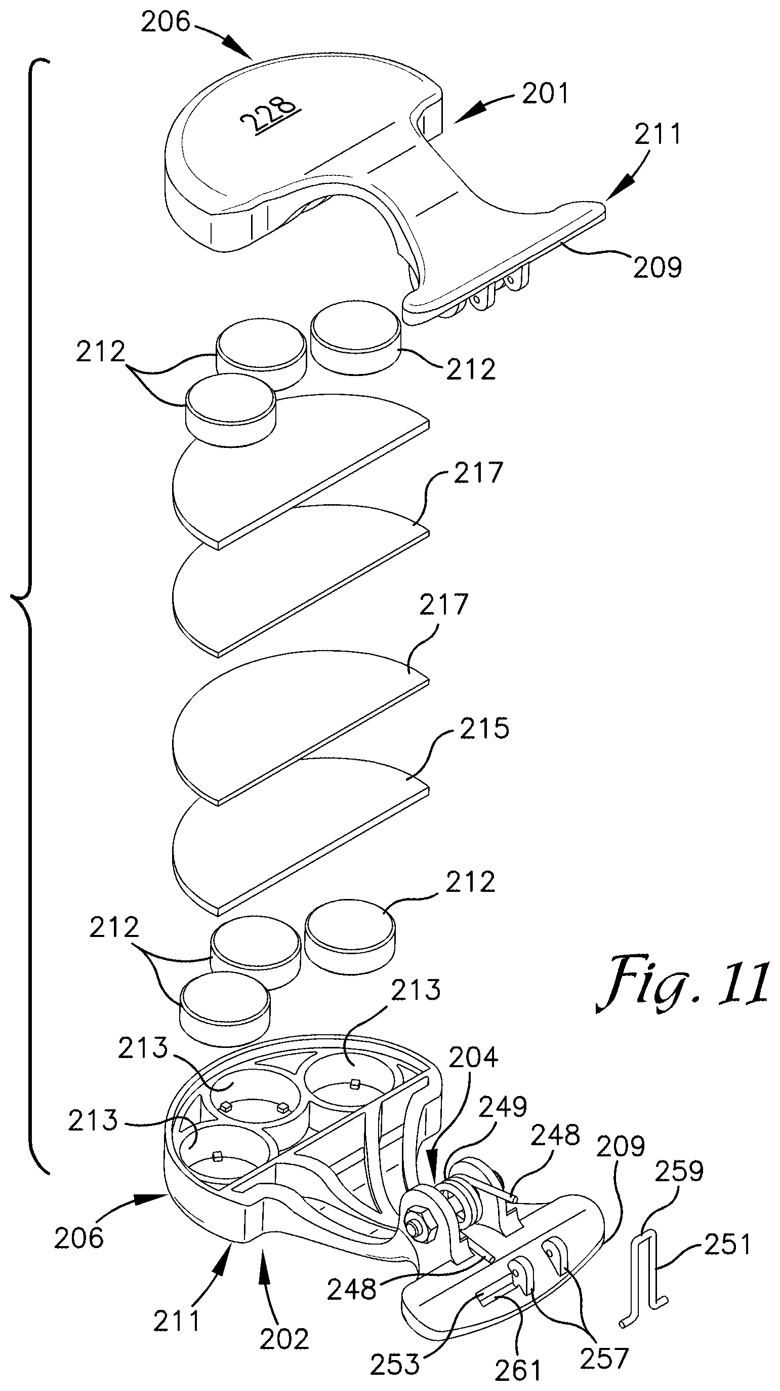 Patent US12611581 Figure 6 – Weighted flying disc attachment