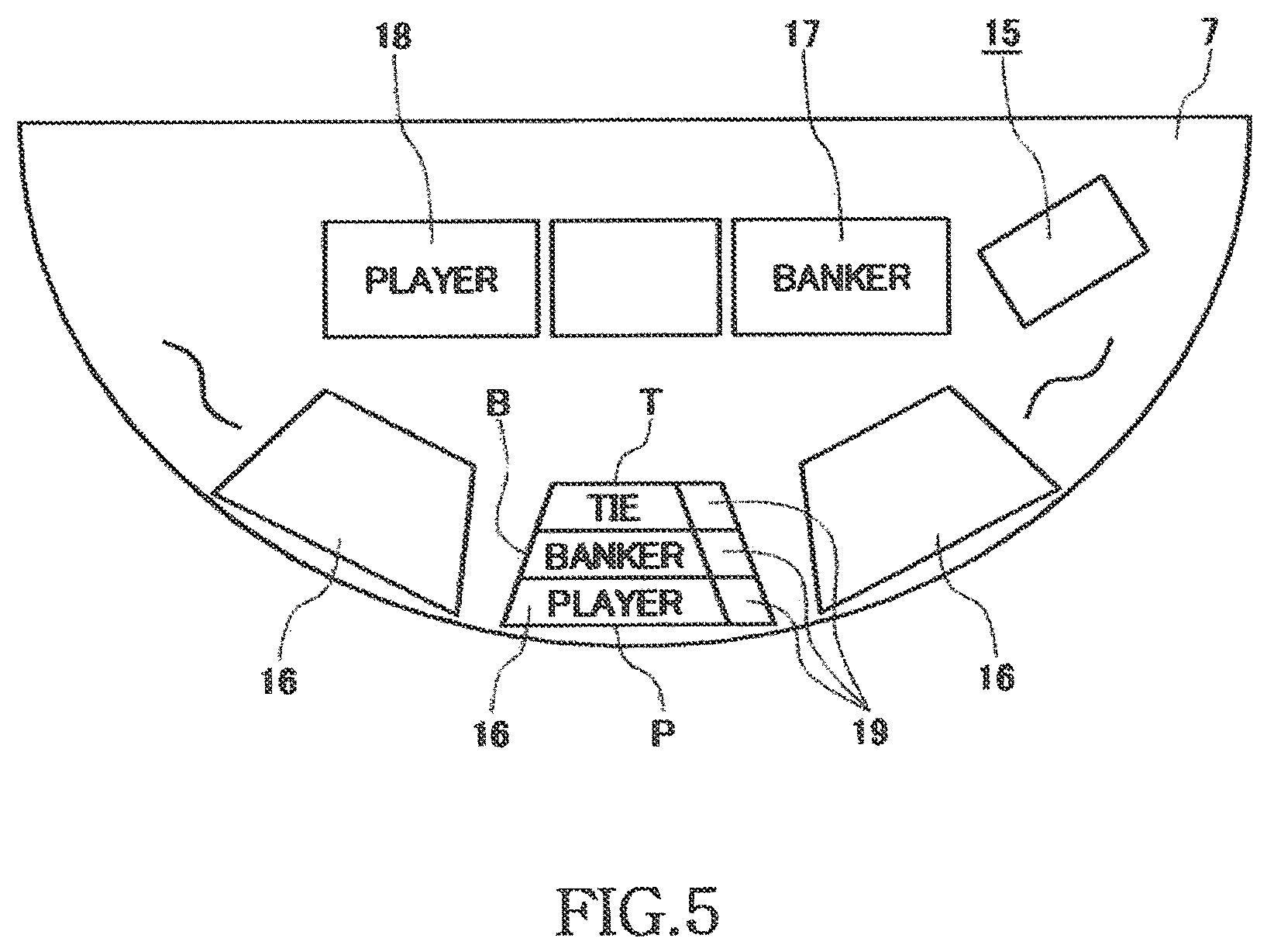 Patent US12611588 Figure 5 – Card game system and method of a table game