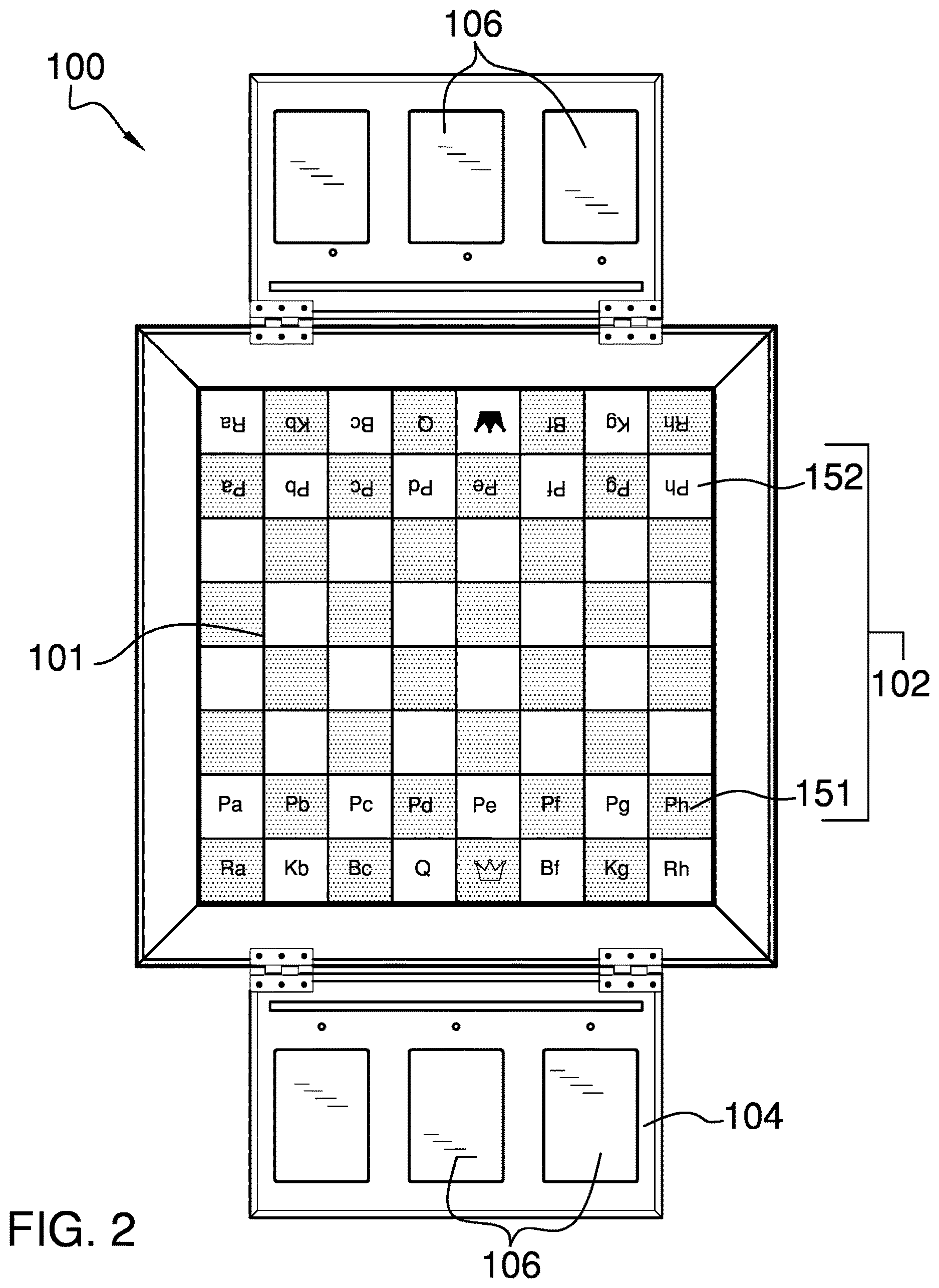 Patent US12611590 Figure 2 – Modified chess game