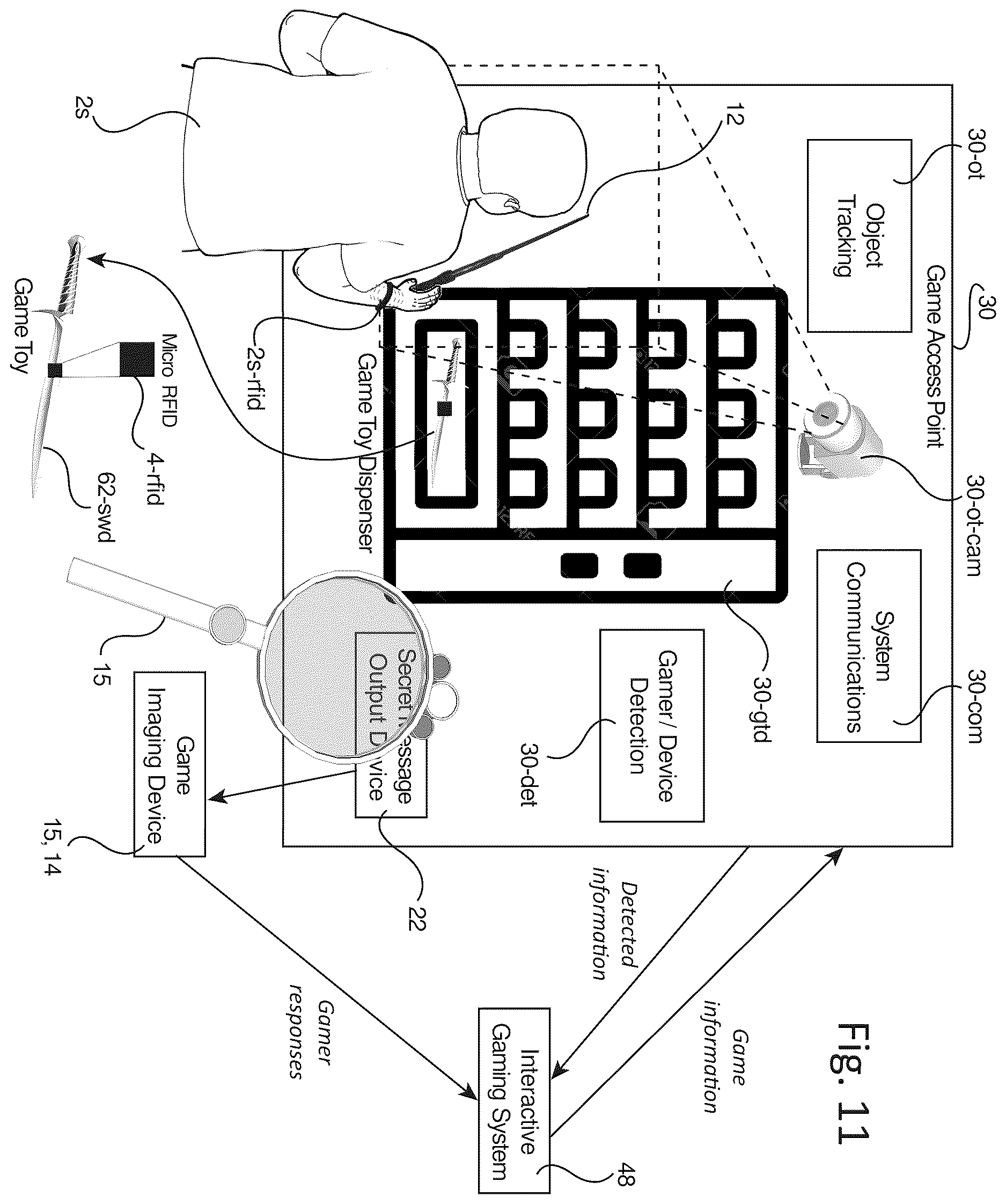 Patent US12611595 Figure 14 – Destination interactive gaming system for directing guests to game access points
