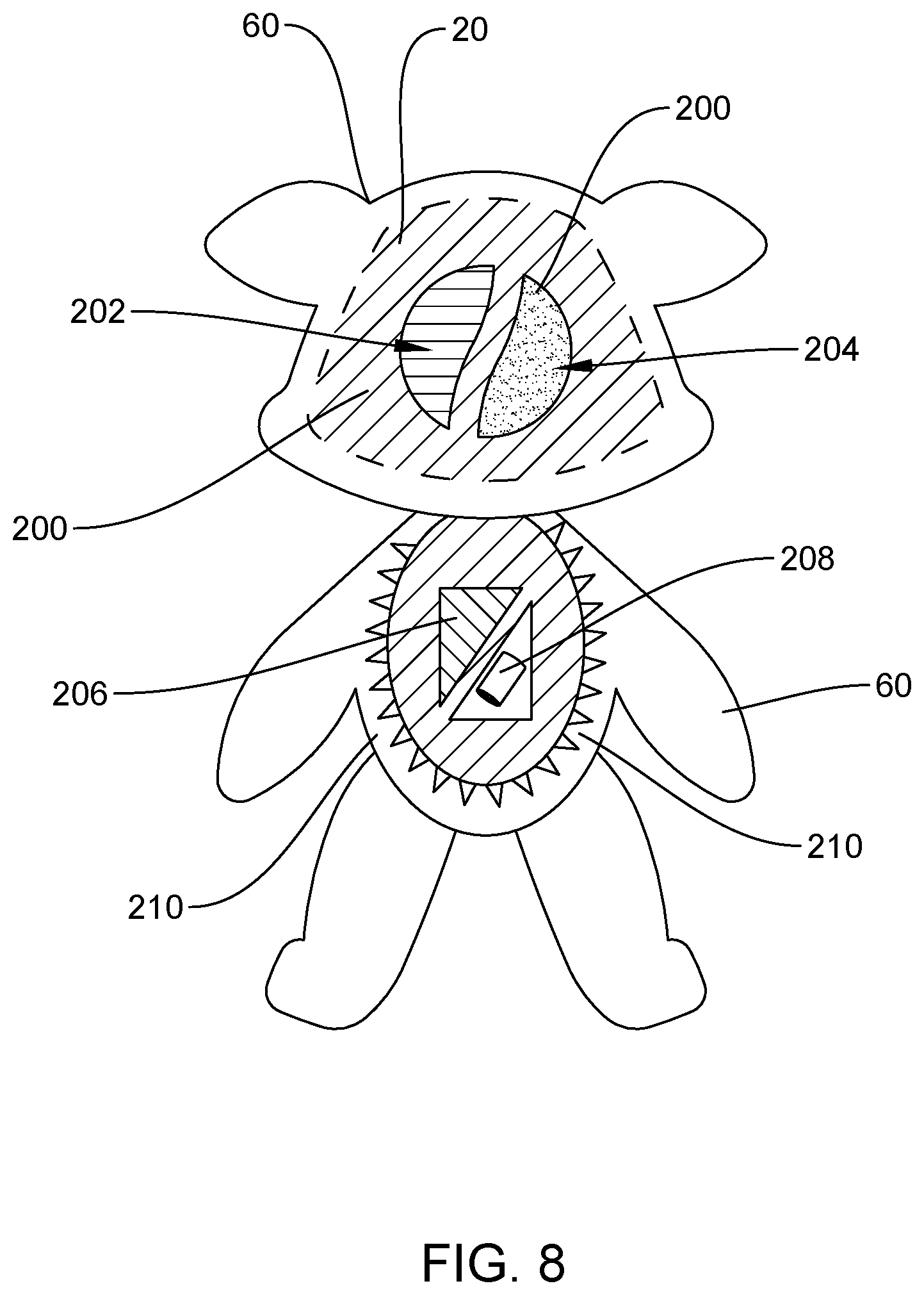 Patent US12611606 Figure 6 – Plush stuffed with molded or sculpted foam