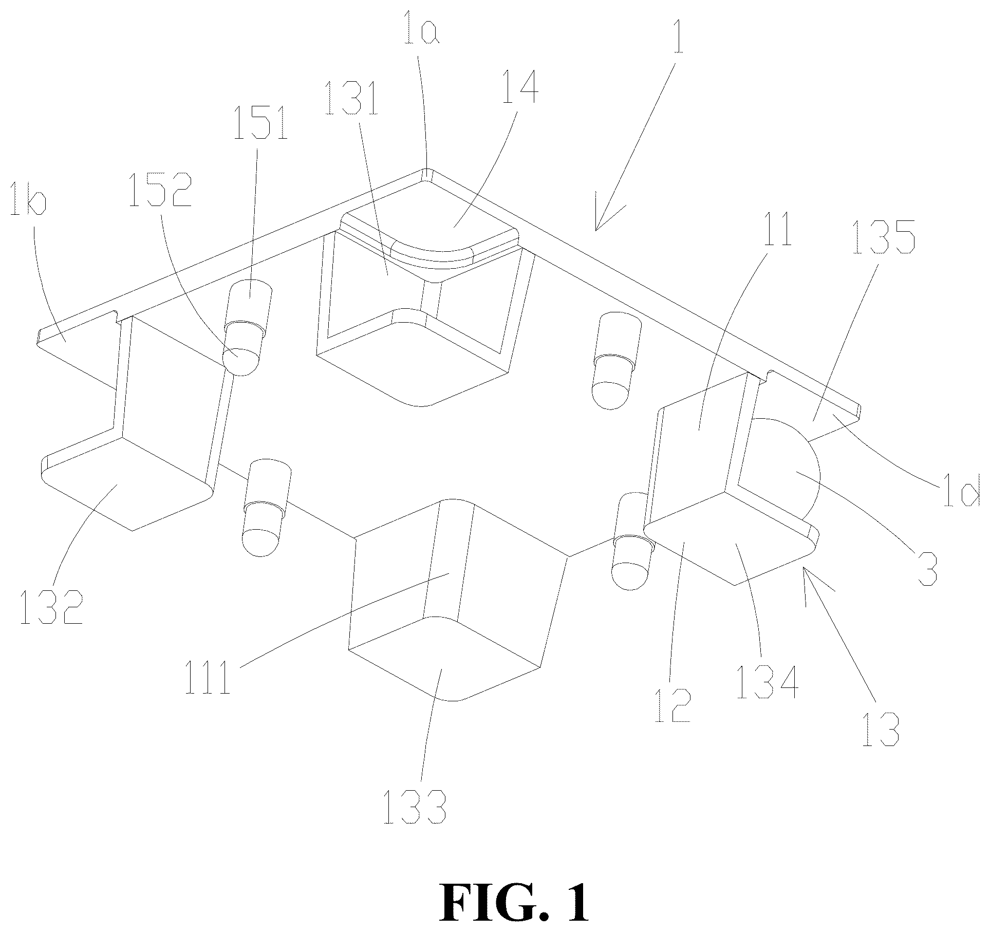 Patent US12611610 Figure 1 – Magnetic building block cover and magnetic building block