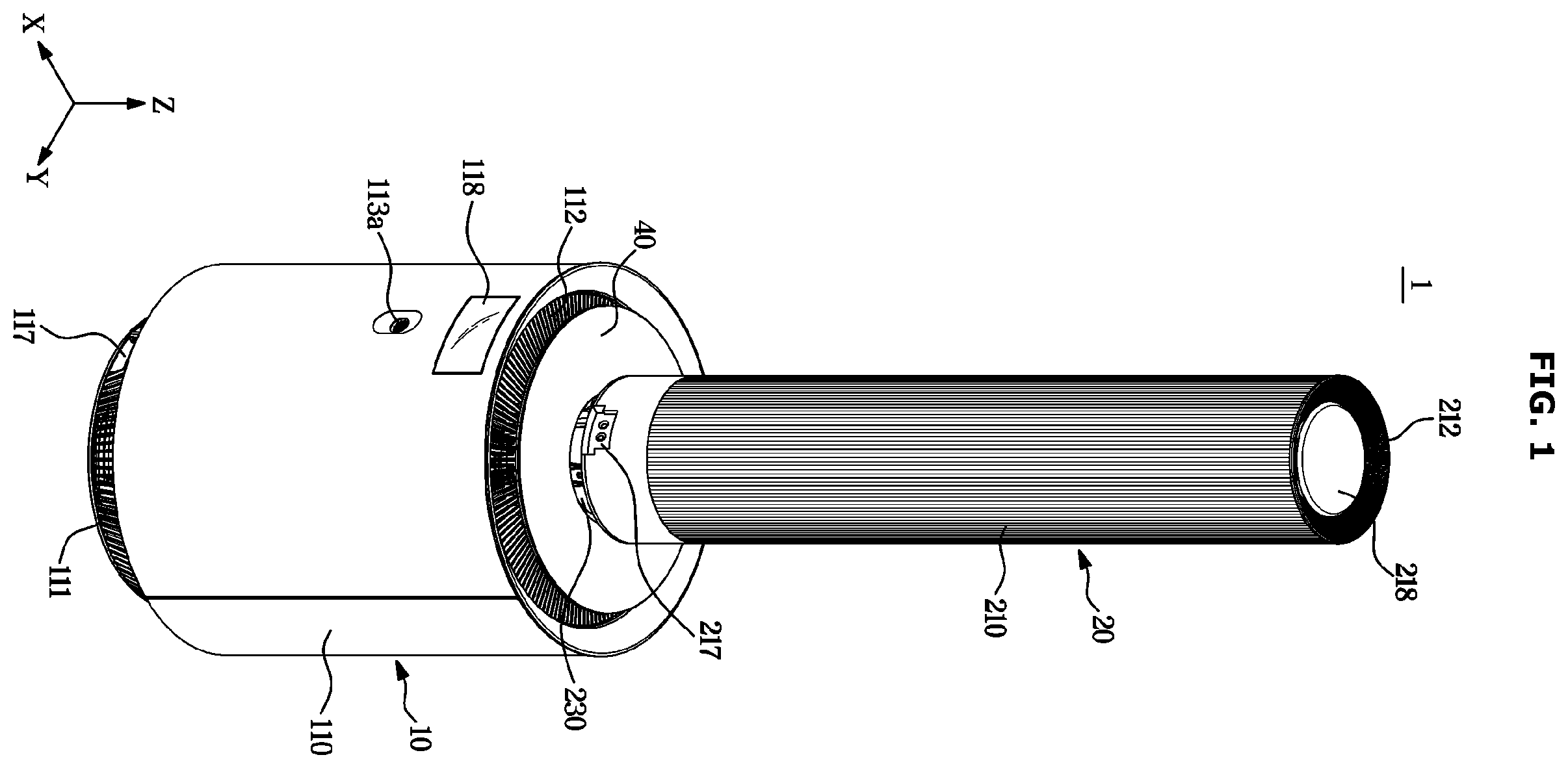Patent US12611625 Figure 1 – Air cleaner