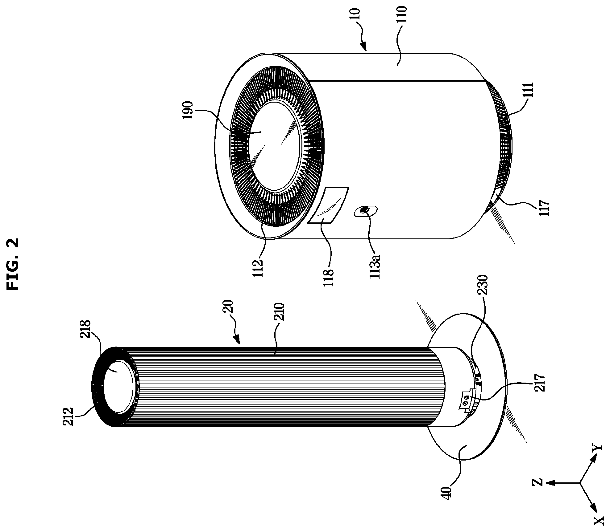 Patent US12611625 Figure 2 – Air cleaner
