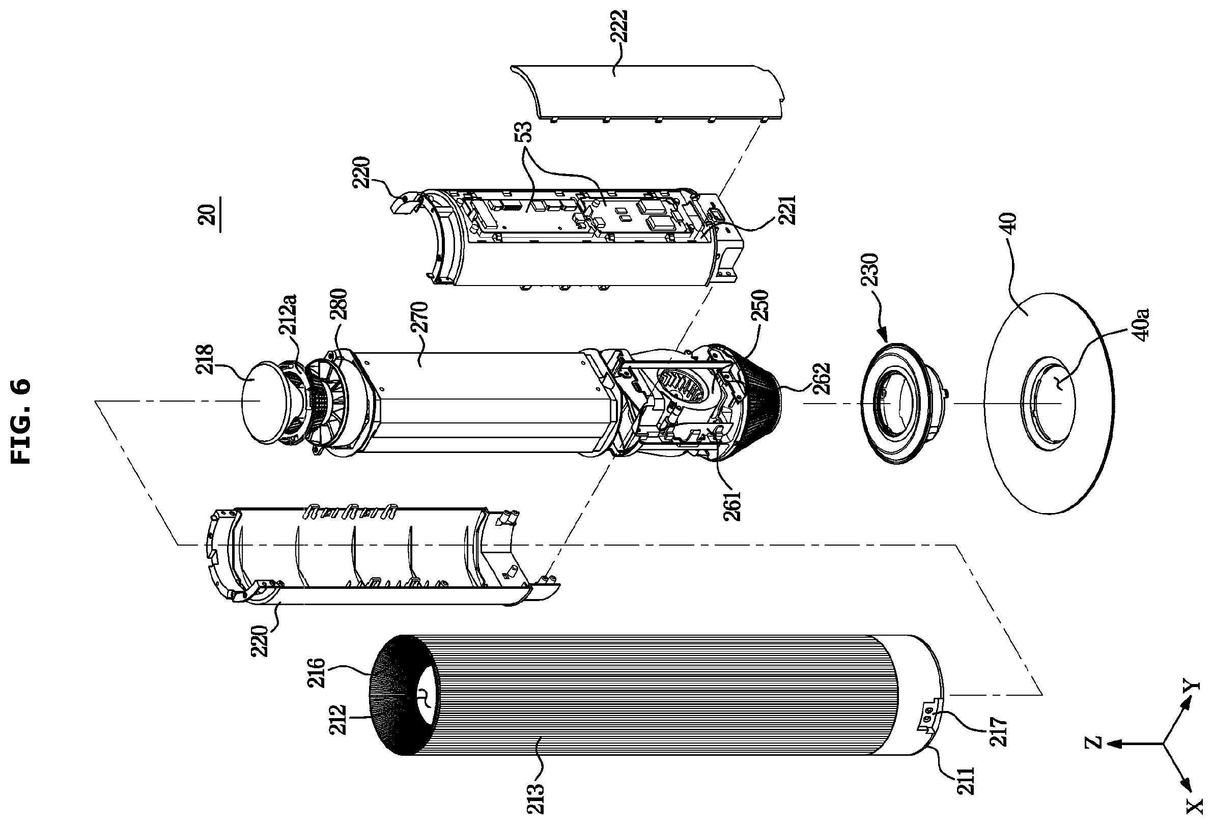 Patent US12611625 Figure 6 – Air cleaner