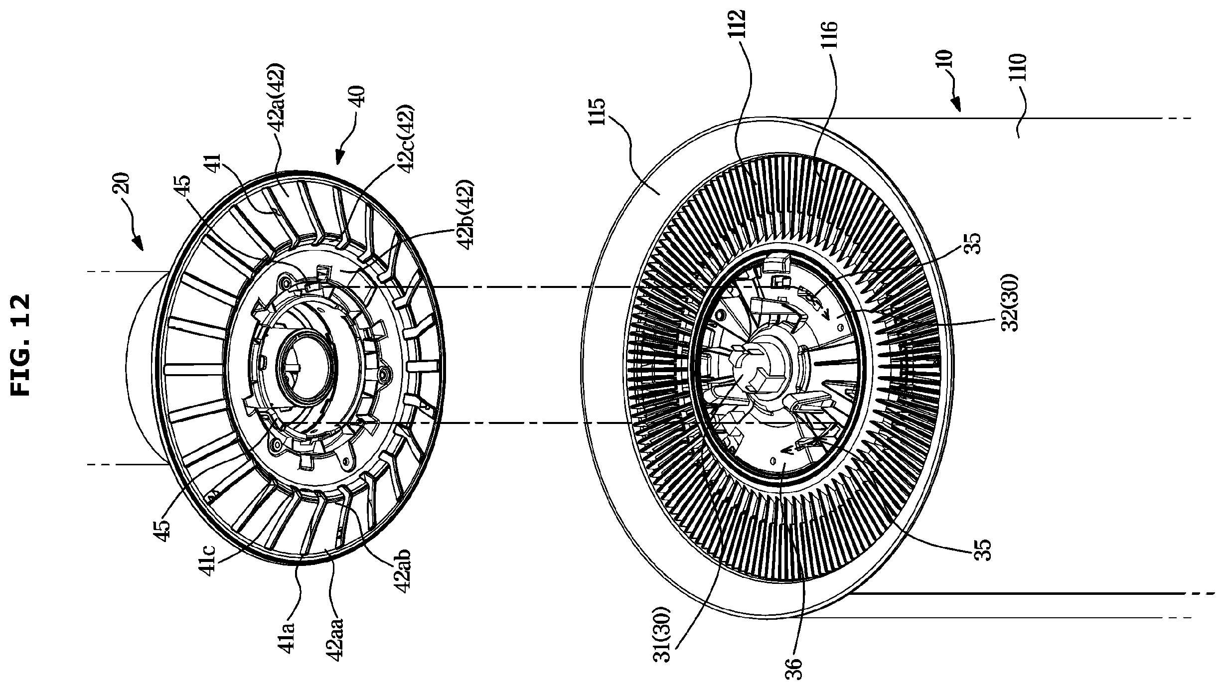 Patent US12611625 Figure 12 – Air cleaner
