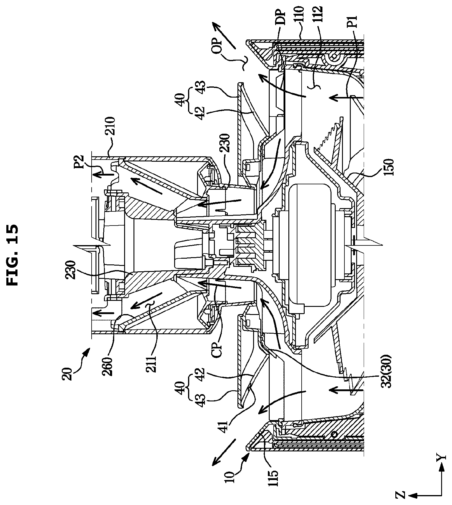 Patent US12611625 Figure 15 – Air cleaner