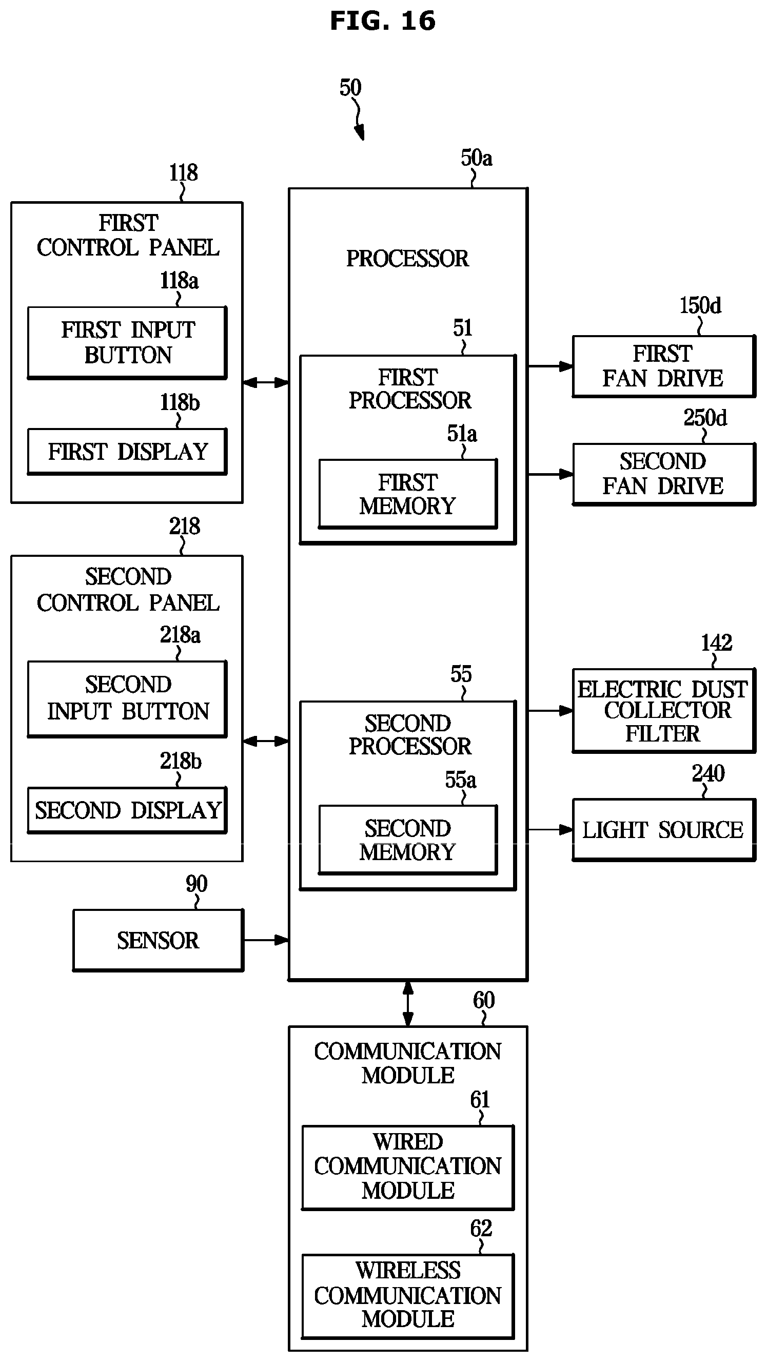 Patent US12611625 Figure 16 – Air cleaner