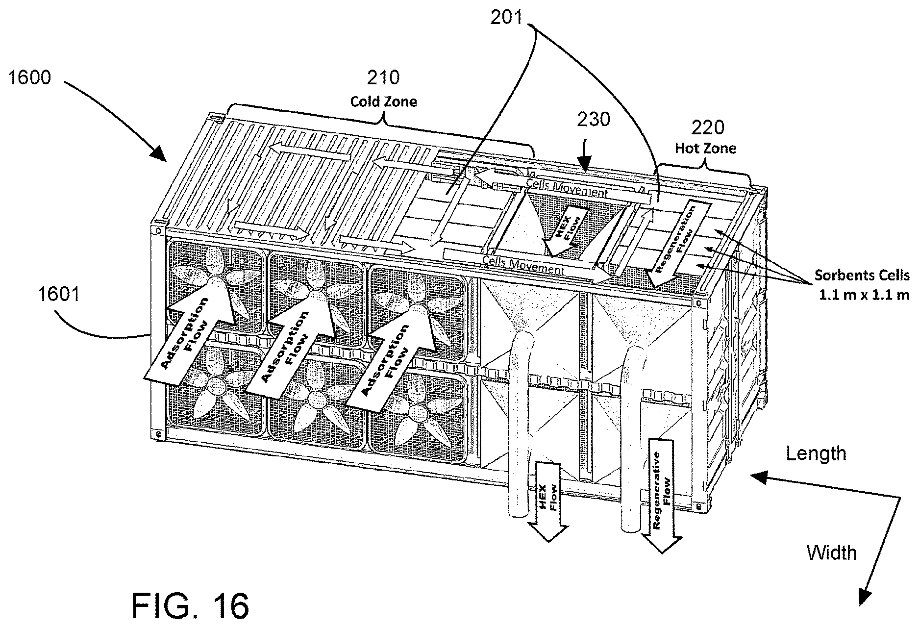 Patent US12611628 Figure 12 – System and method for continuous gas adsorbate capture using adsorption/regeneration cycle