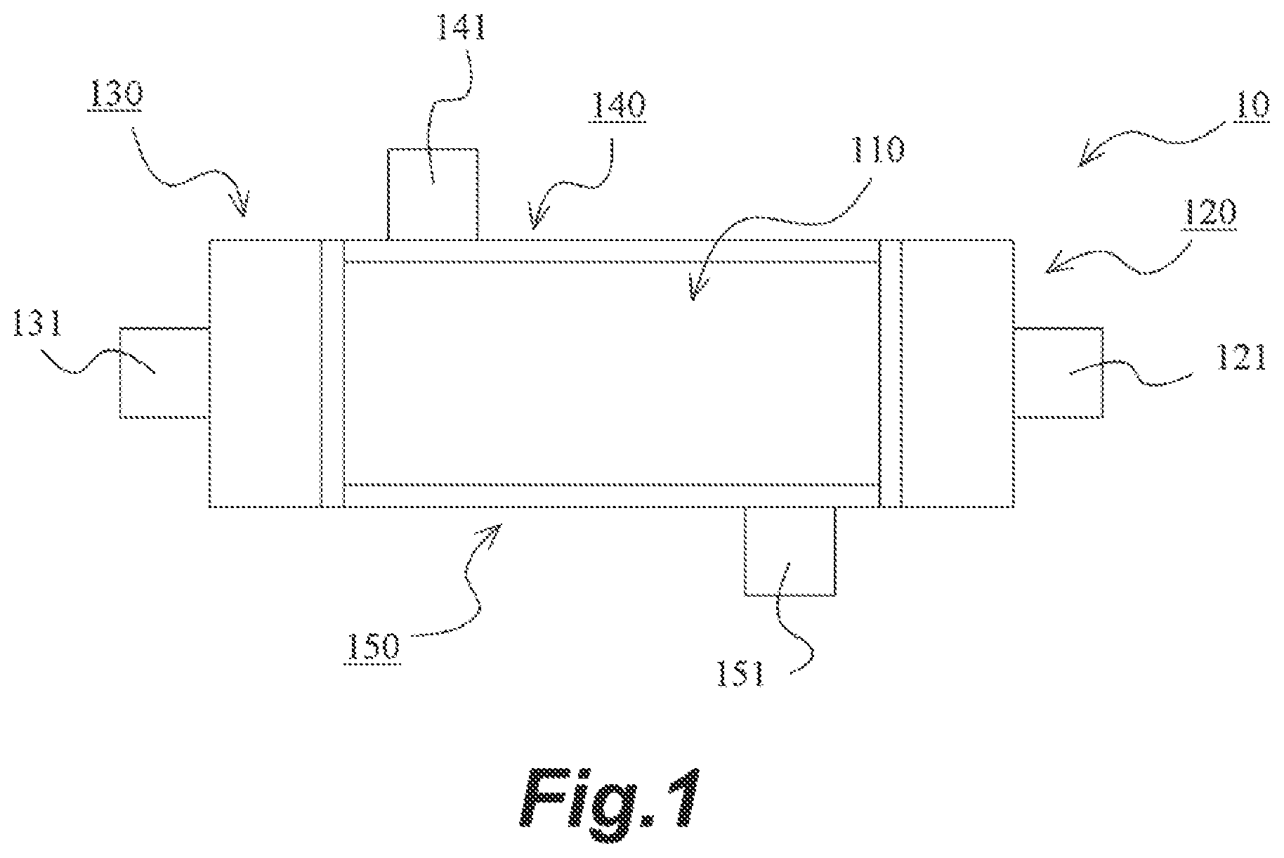 Patent US12611631 Figure 1 – Hollow fiber membrane module