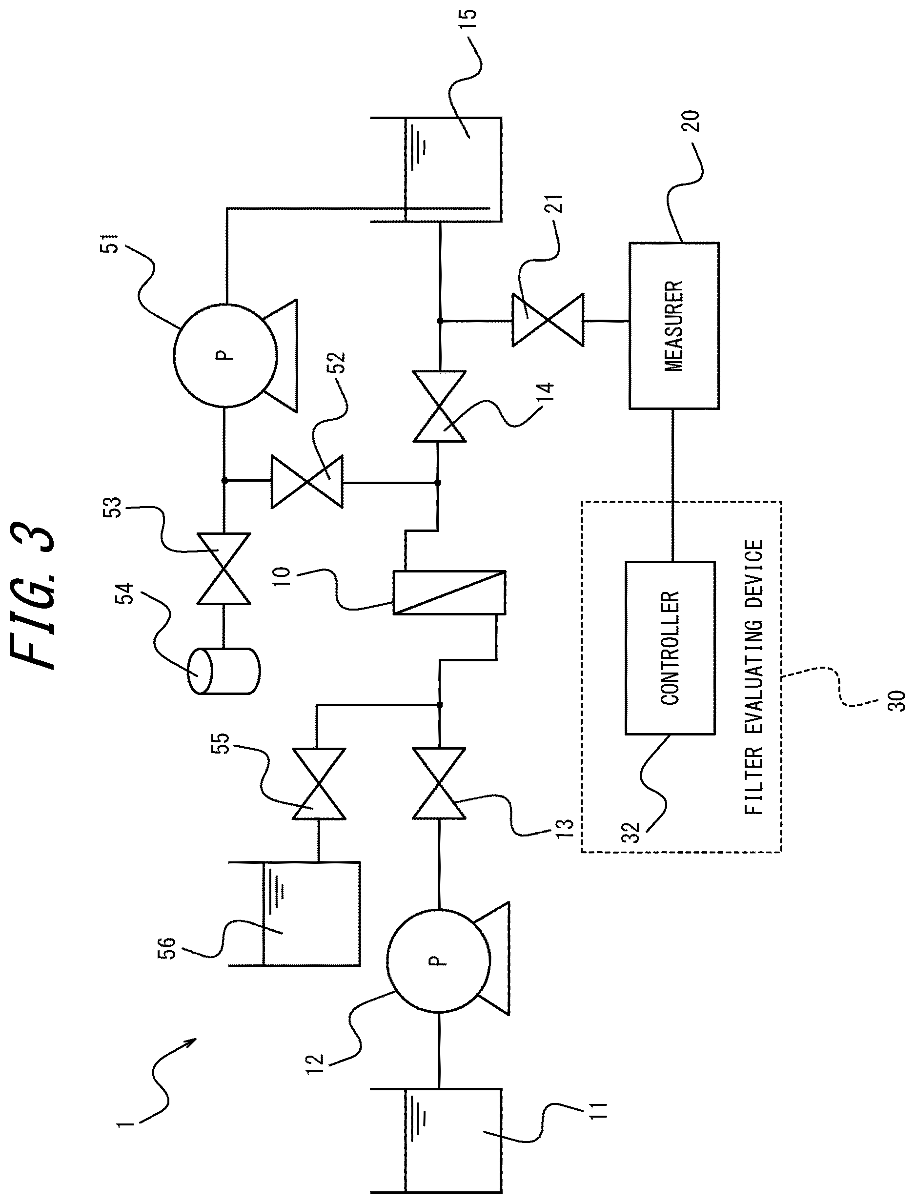 Patent US12611633 Figure 3 – Filter evaluating device, purifying device, and filter evaluating method