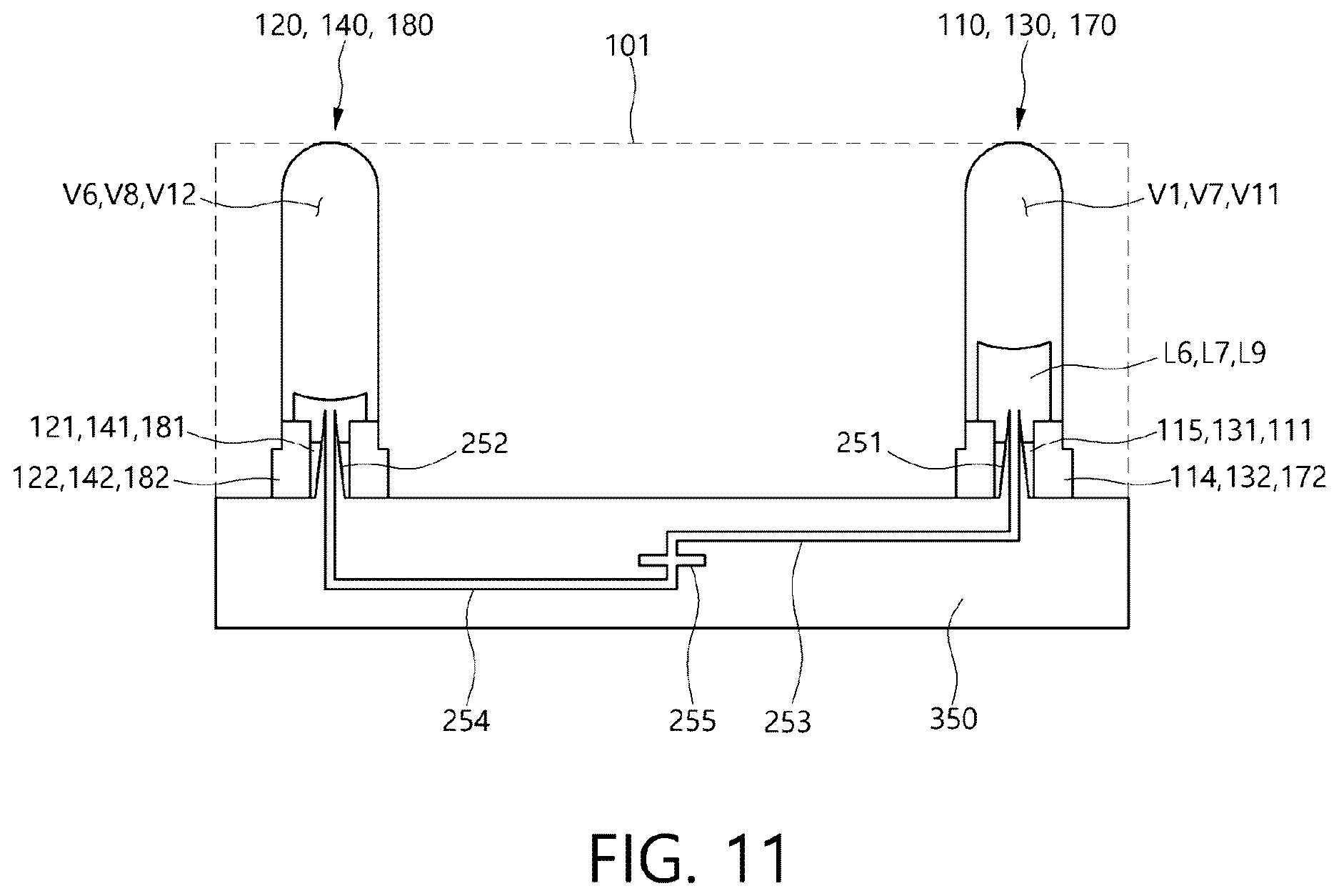 Patent US12611675 Figure 11 – Multi-chamber cartridge and nucleic acid extraction module comprising the same