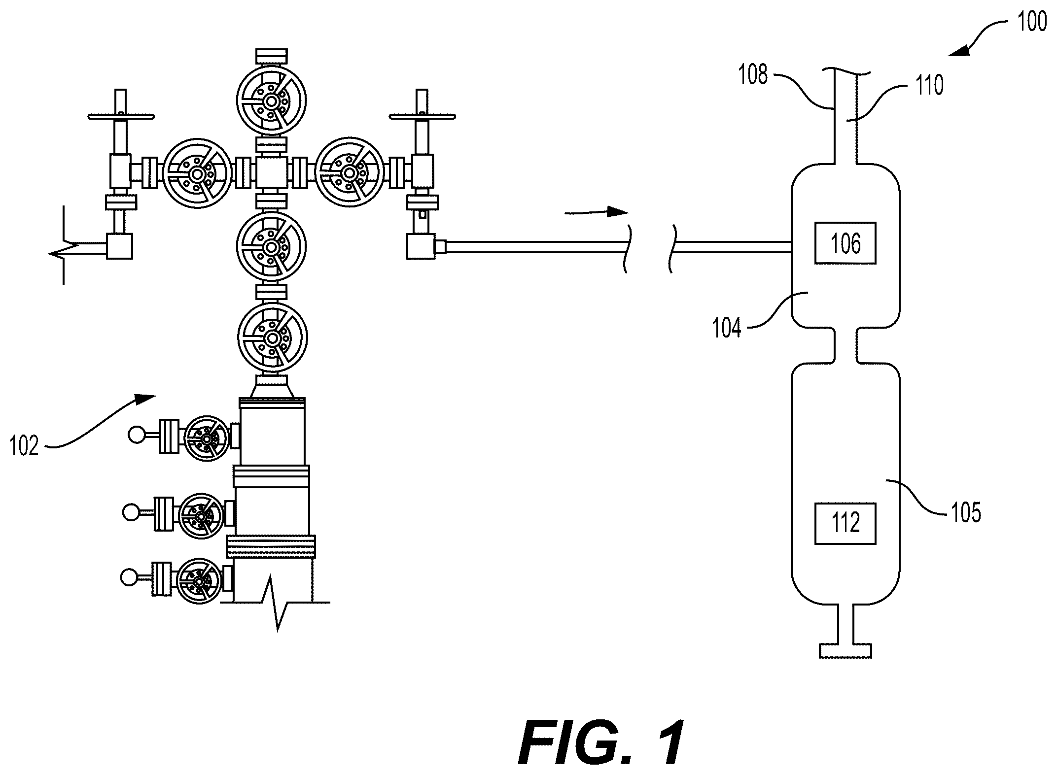 Patent US12611680 Figure 1 – Sand knockout for fracking fluids