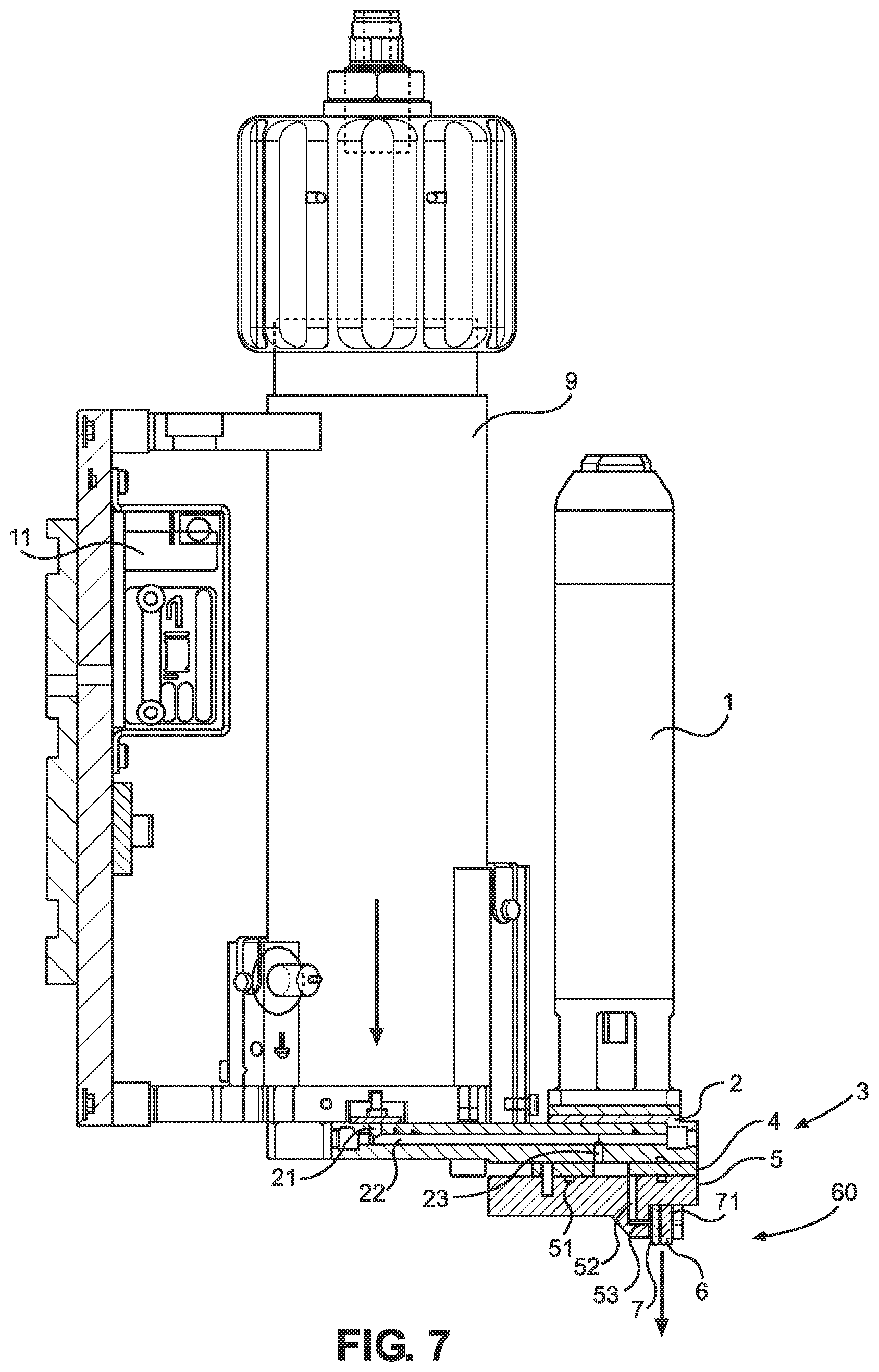 Patent US12611682 Figure 7 – Spray head assembly, dispensing system, electrode sheet strip, and electrode