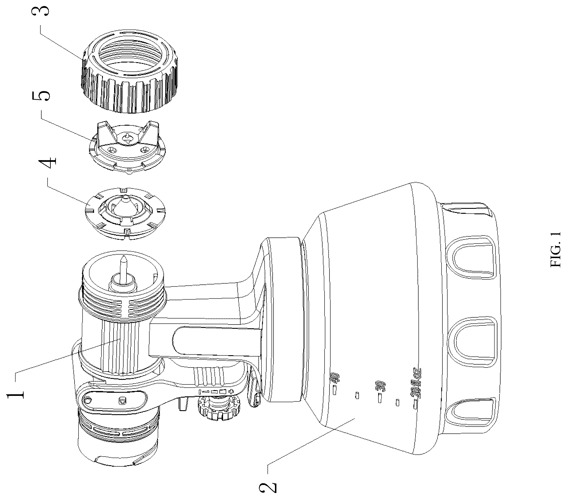 Patent US12611685 Figure 1 – Atomizing spray gun
