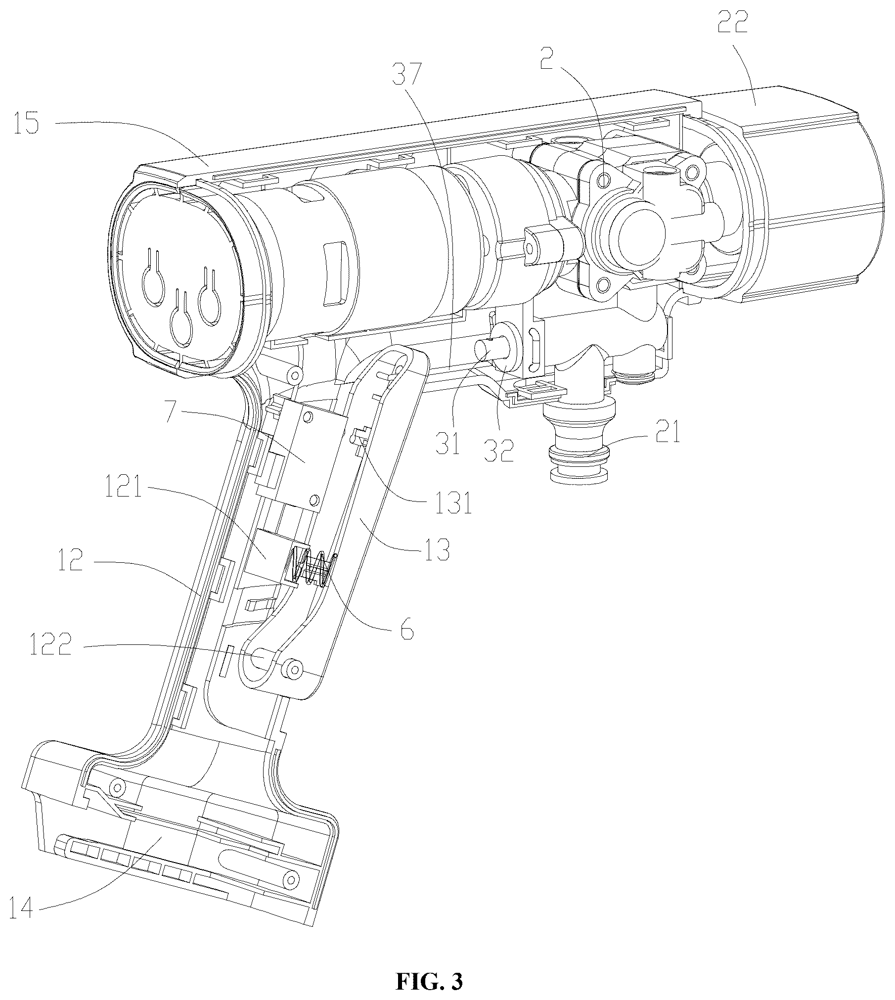 Patent US12611687 Figure 3 – Electric spray gun