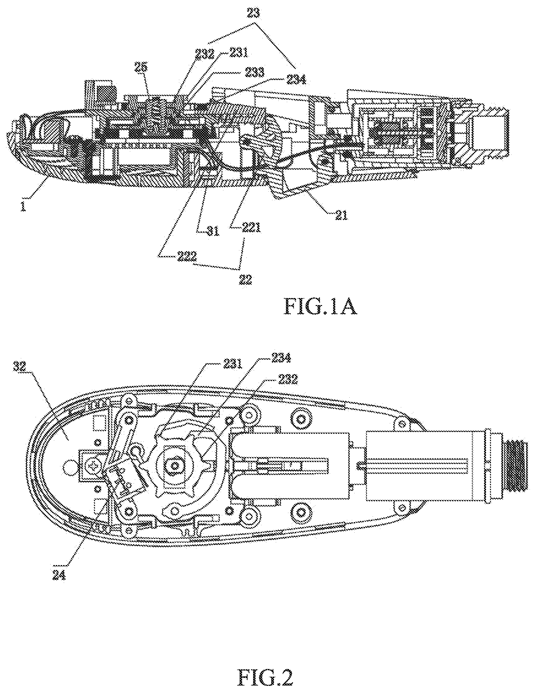 Patent US12611688 Figure 1 – Structure for controlling water passage switching and on-off of electrical circuit using single button and shower head
