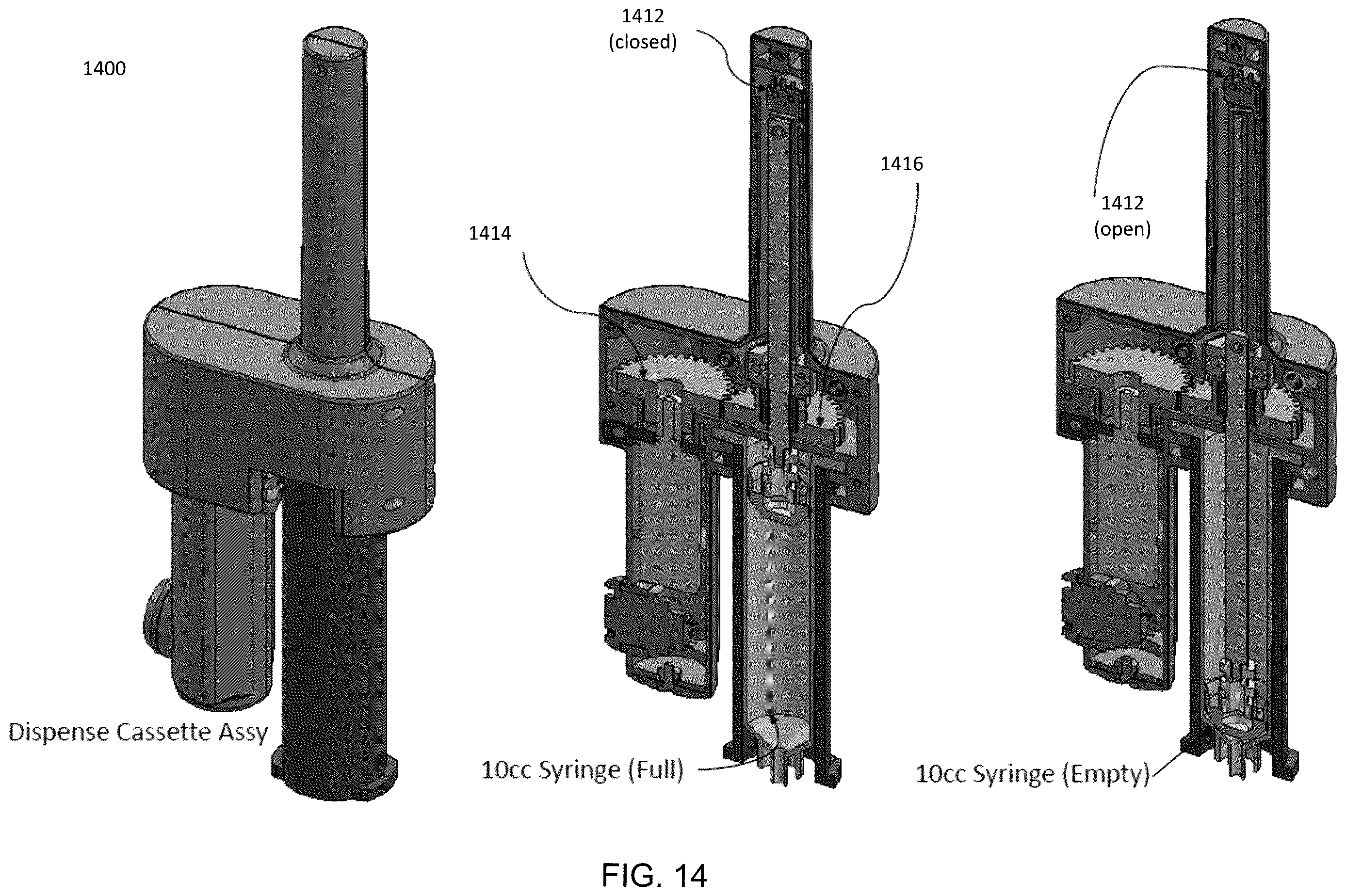 Patent US12611695 Figure 14 – Piezo-actuated valve and dispense cassette