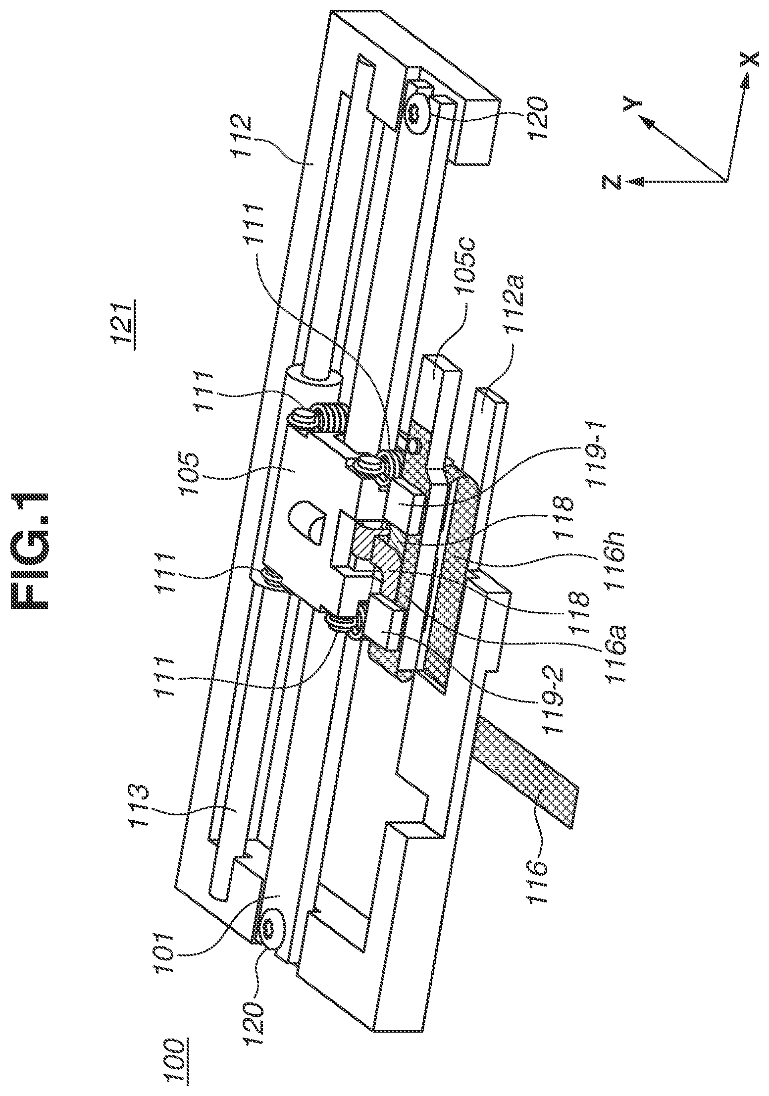 Patent US12611696 Figure 1 – Vibratory actuator and electronic device