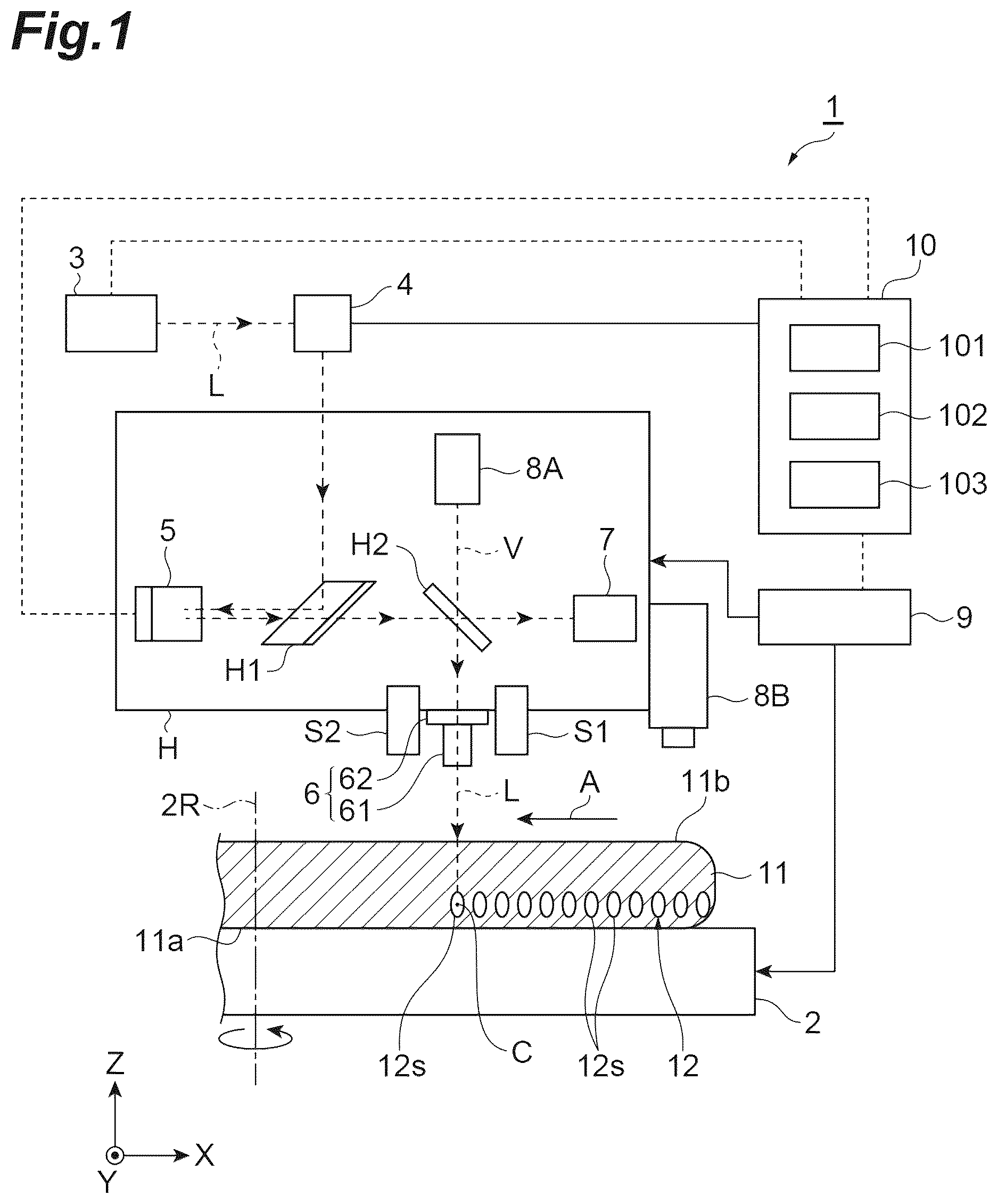 Patent US12611730 Figure 1 – Laser machining apparatus and laser machining method