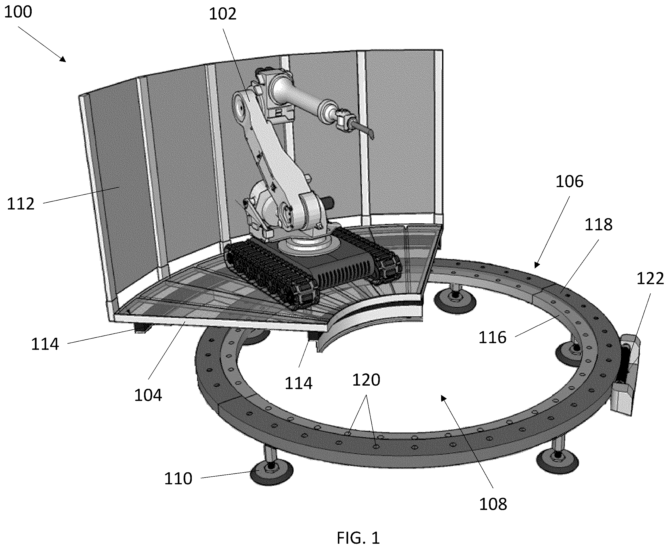 Patent US12611739 Figure 1 – Robotics for welding of columns