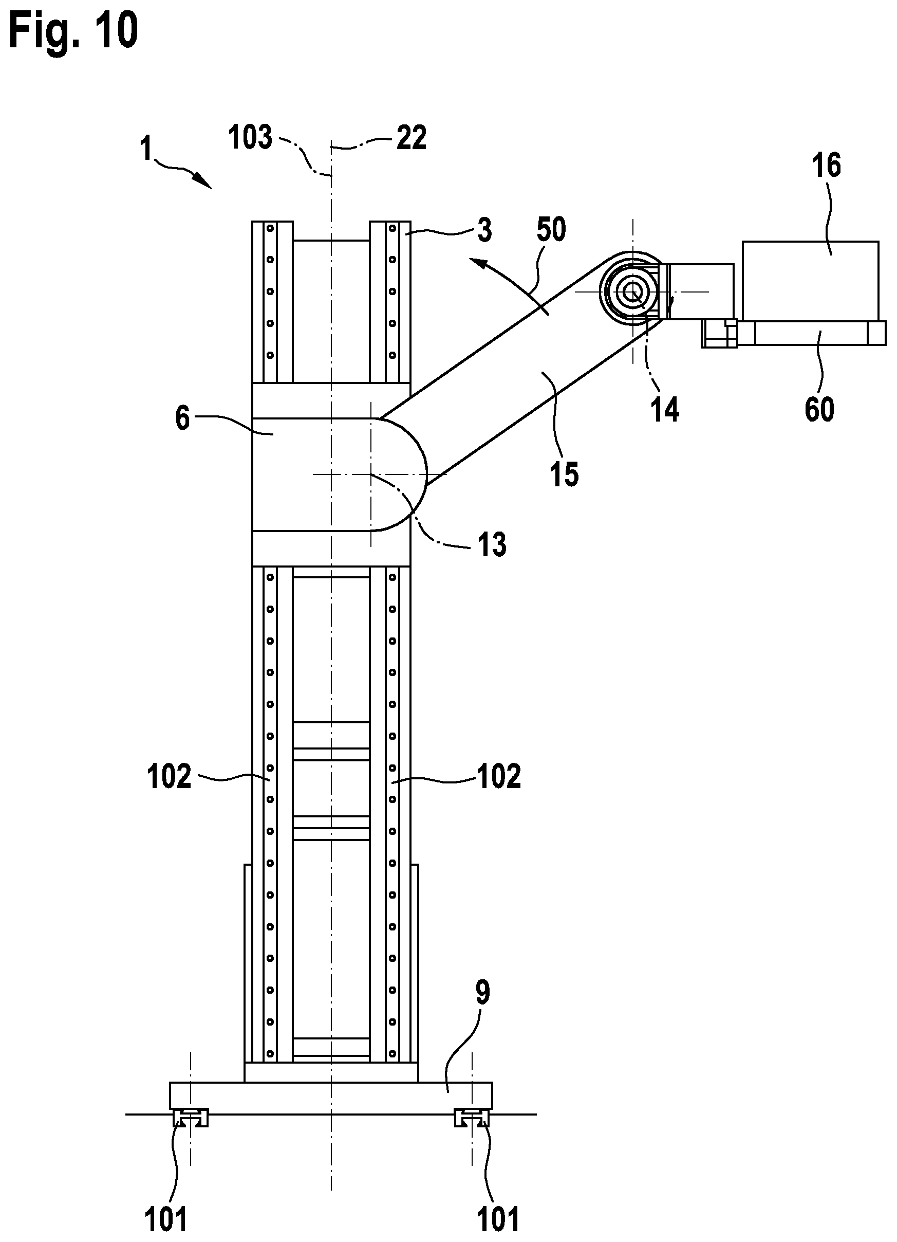 Patent US12611743 Figure 10 – Handling assembly of a machine tool