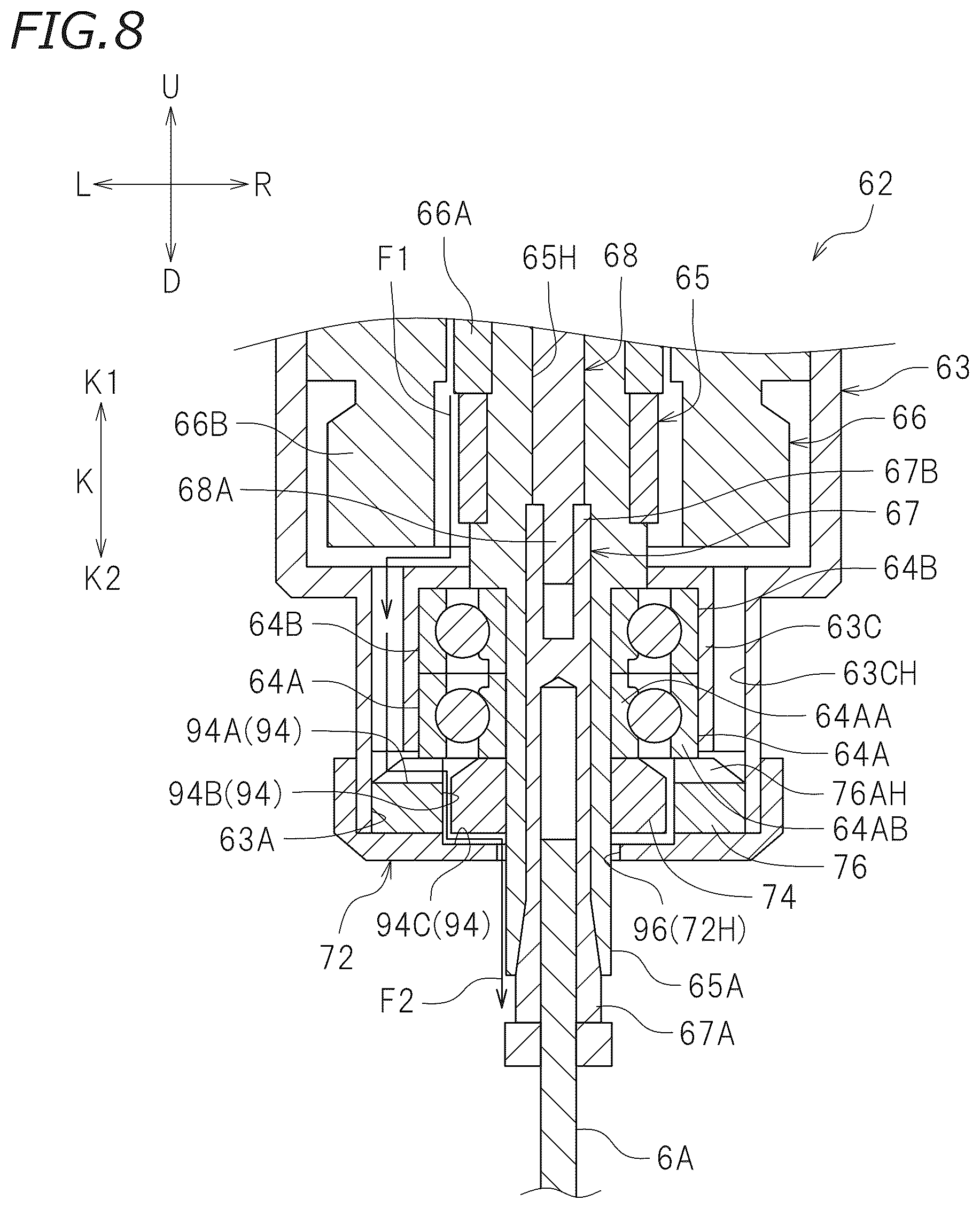 Patent US12611744 Figure 8 – Spindle and cutting apparatus including the same